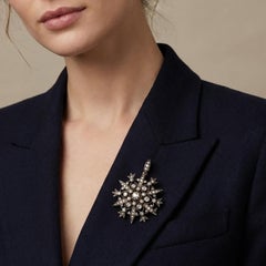 Victorian 9KT Gold and Silver Old European Cut Diamond Pendant Brooch