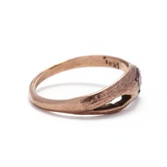 Victorian 9 Karat Gold, Garnet and Black Onyx Snake Ring