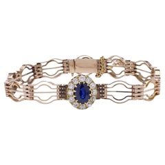 Victorian 9kt Rose Gold Sapphire and Diamond Bracelet.