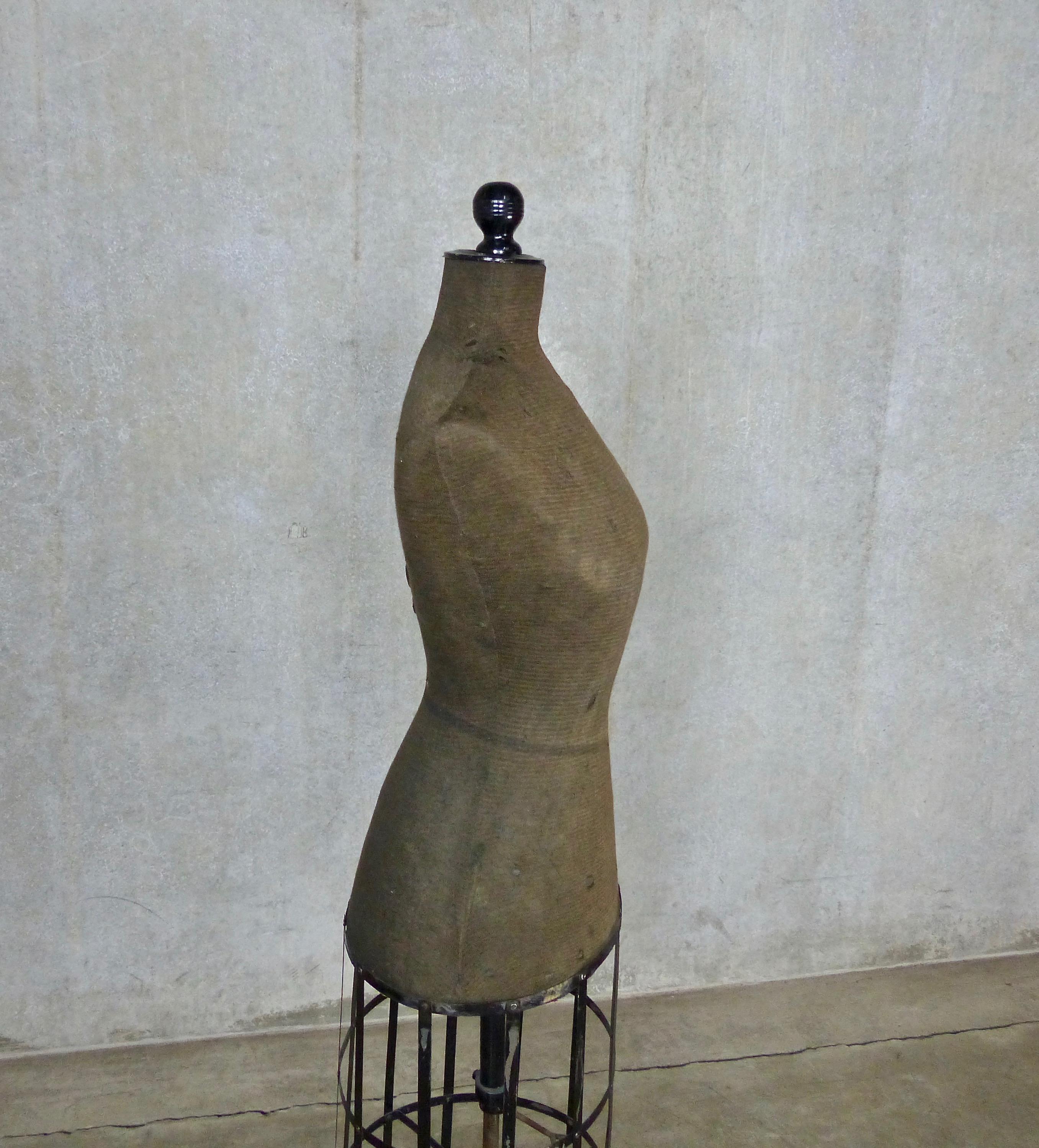 Lovely freestanding mannequin/dress form from the early 1900s. Features a sturdy cast iron base and adjustable metal cage. Great condition for its age. And features a wasp waist of only 22 inches!
Dimensions: 58 H” x 14 W” x 11 D”.