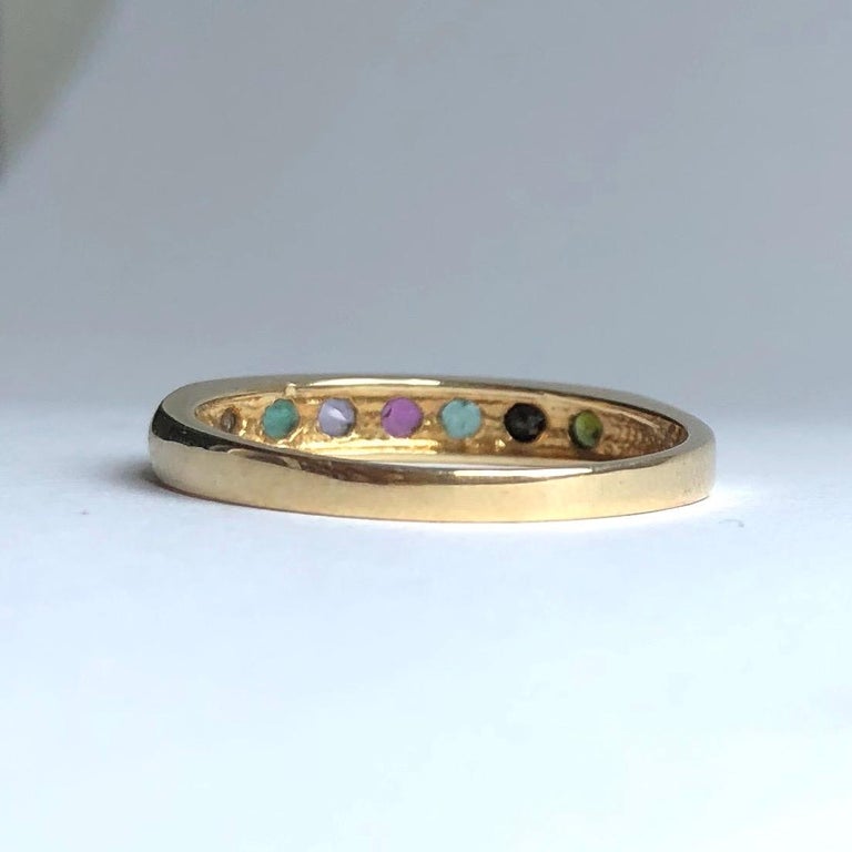 Victorian Acrostic Dearest 9 Carat Gold Ring at 1stDibs