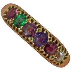 Victorian Acrostic Regard Gemstone 18 Carat Gold Stack Eternity Ring