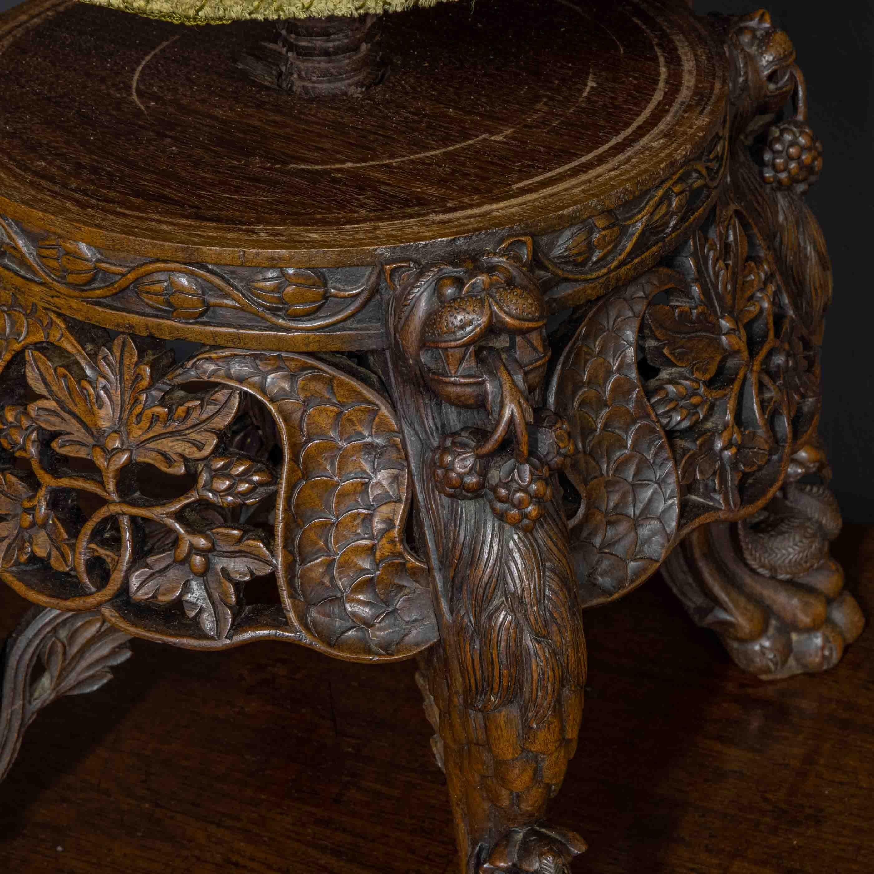 Sculpté Fauteuil réglable victorien