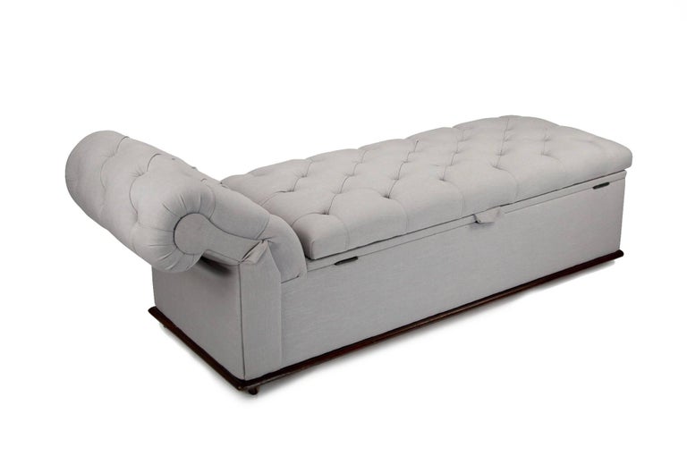 Victorian Adjustable Linen Daybed / Double Sided Ottoman at 1stDibs two sided daybed, ottoman