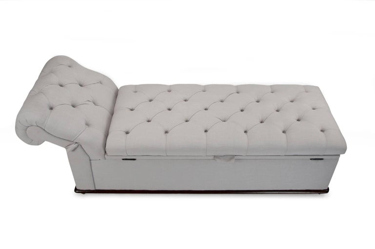 Victorian Adjustable Linen Daybed / Double Sided Ottoman at 1stDibs two sided daybed, ottoman