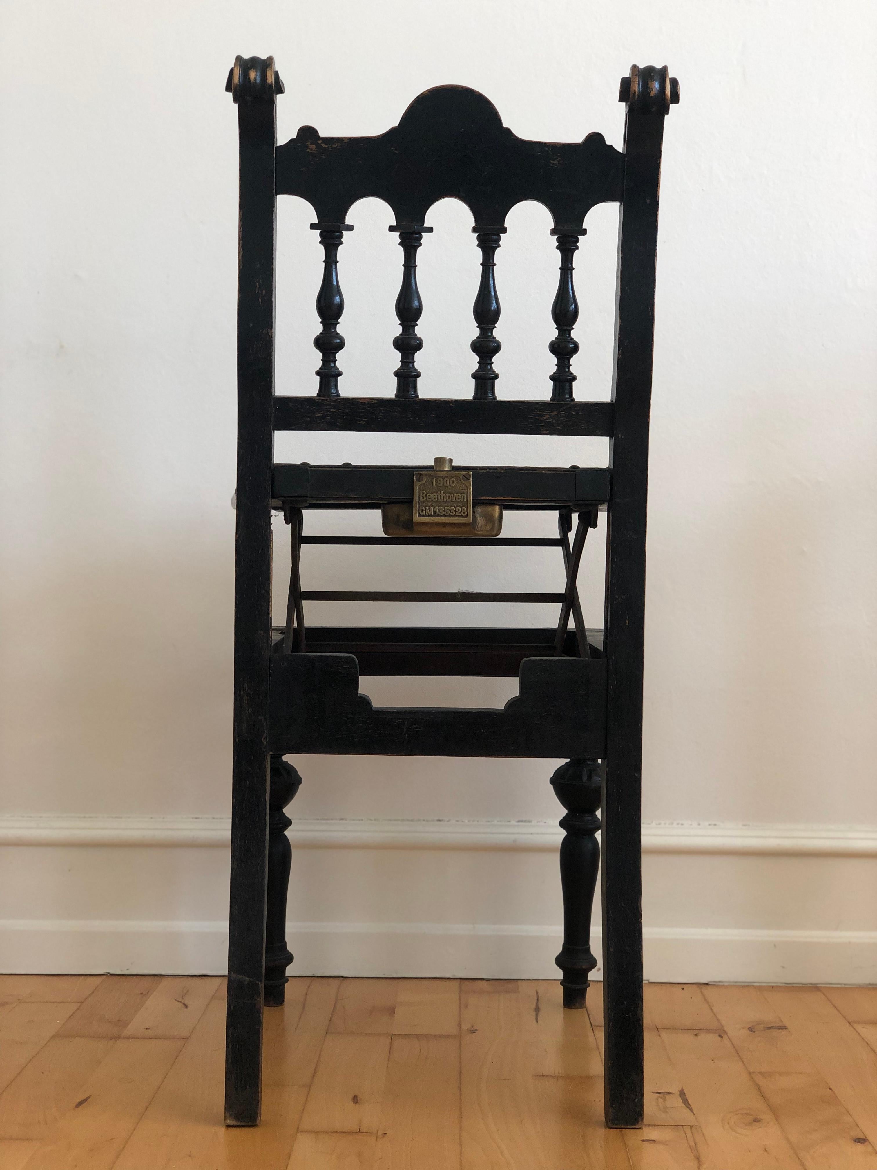 Victorian Adjustable Music Chair Beethoven 1900 For Sale 5