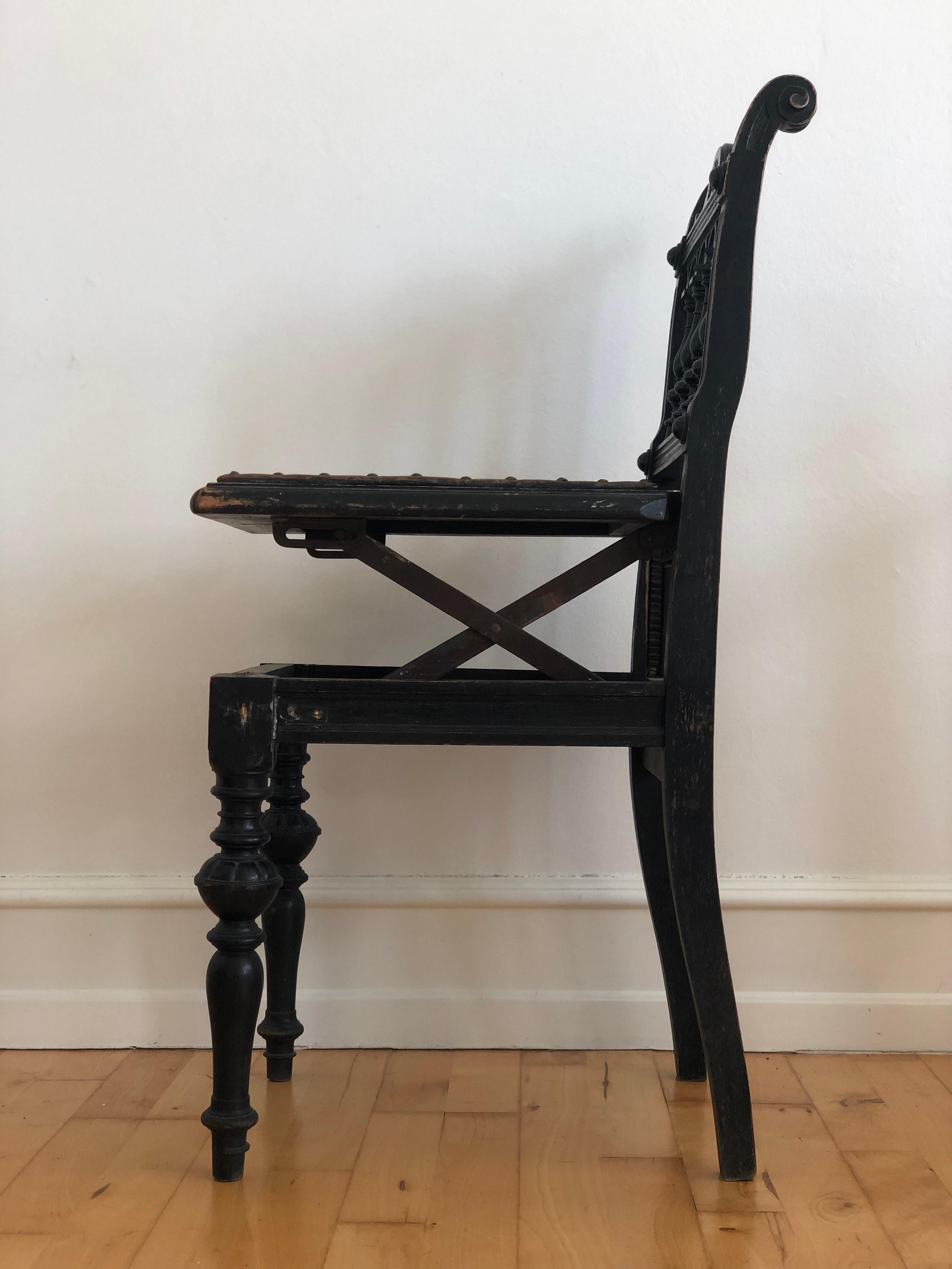 Victorian Adjustable Music Chair Beethoven 1900 In Good Condition For Sale In Sakskøbing, DK