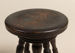Victorian Adjustable Piano Stool with Claw Feet, USA, 1890s