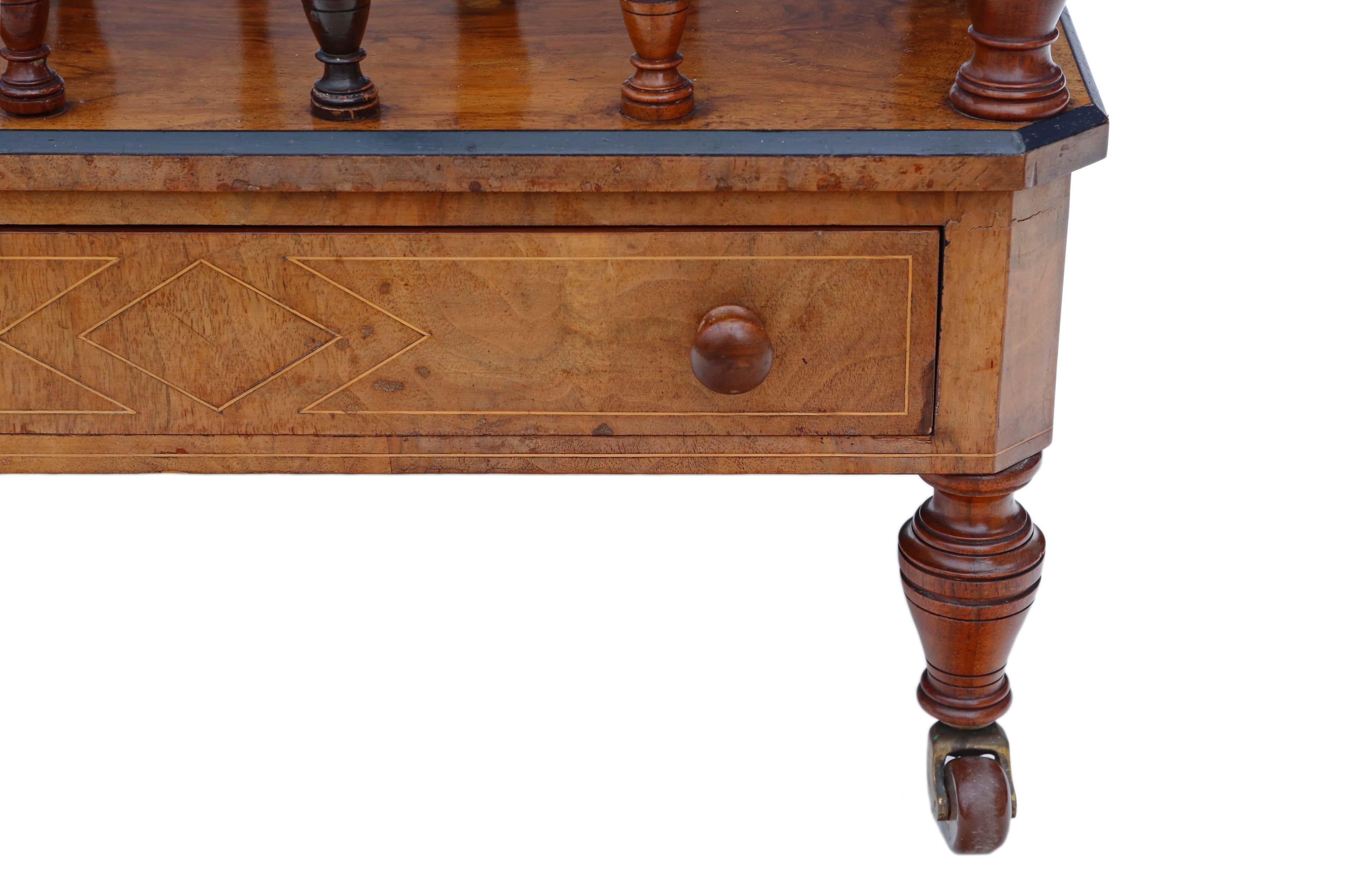 Victorian Aesthetic Burr Walnut Canterbury Whatnot In Good Condition In Wisbech, Cambridgeshire