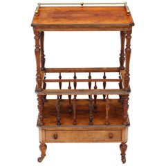 Victorian Aesthetic Burr Walnut Canterbury Whatnot