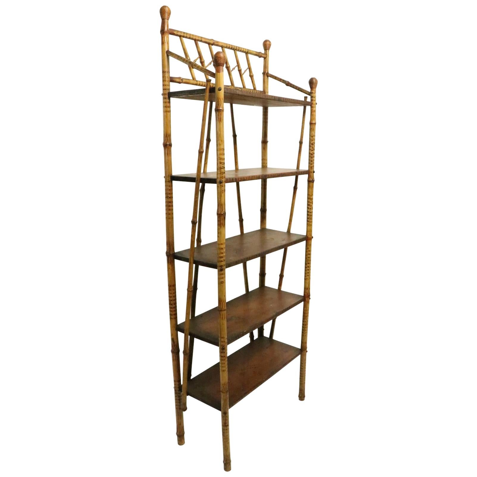 Victorian Aesthetic Movement Bamboo Étagère Shelf at 1stDibs