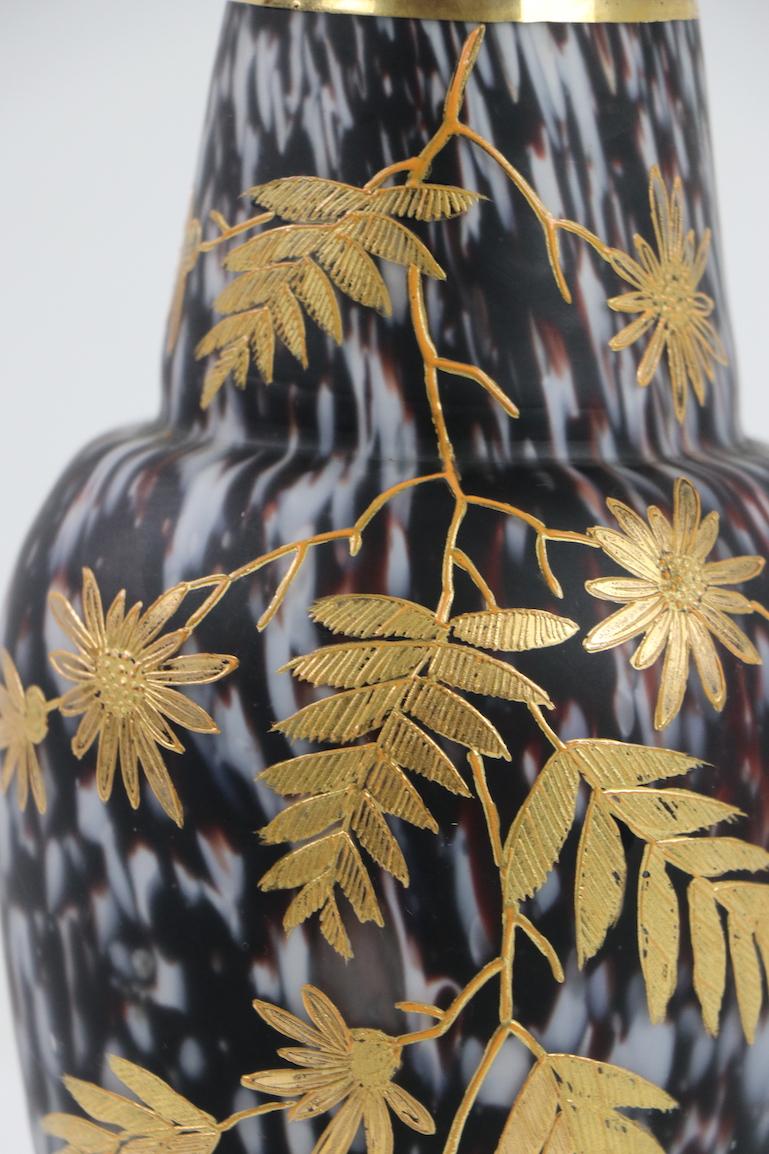 Victorian Aesthetic Movement Bohemian Art Glass Vase 8