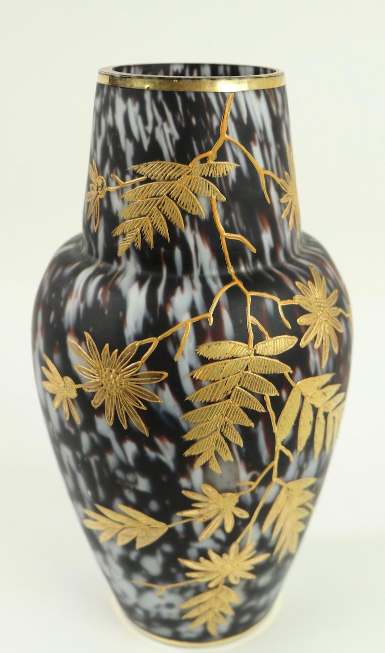 American Victorian Aesthetic Movement Bohemian Art Glass Vase