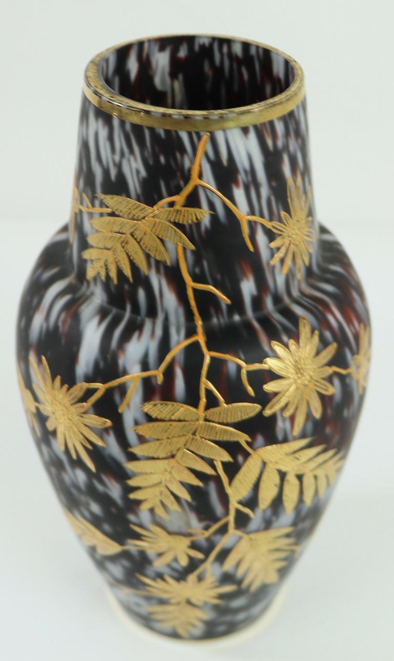 Victorian Aesthetic Movement Bohemian Art Glass Vase 4