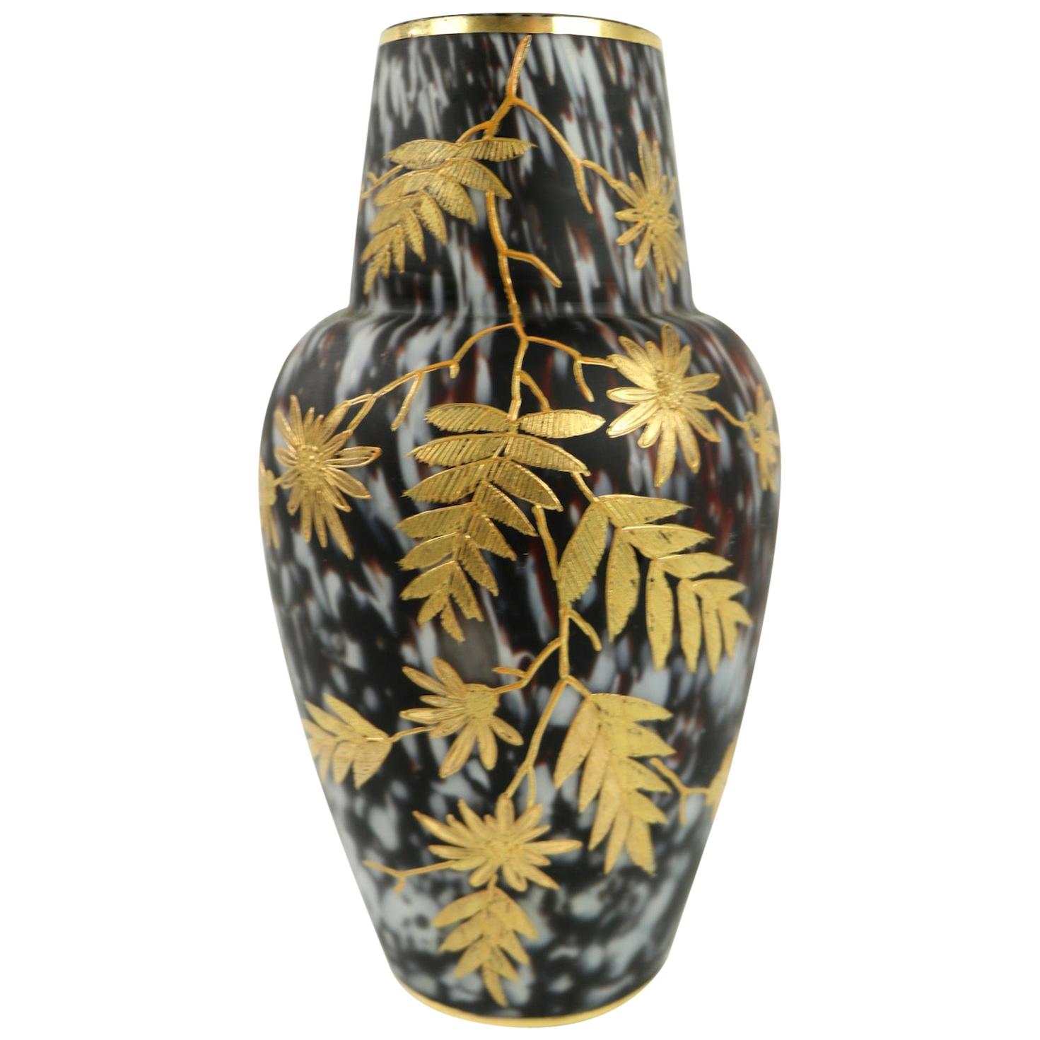 Victorian Aesthetic Movement Bohemian Art Glass Vase