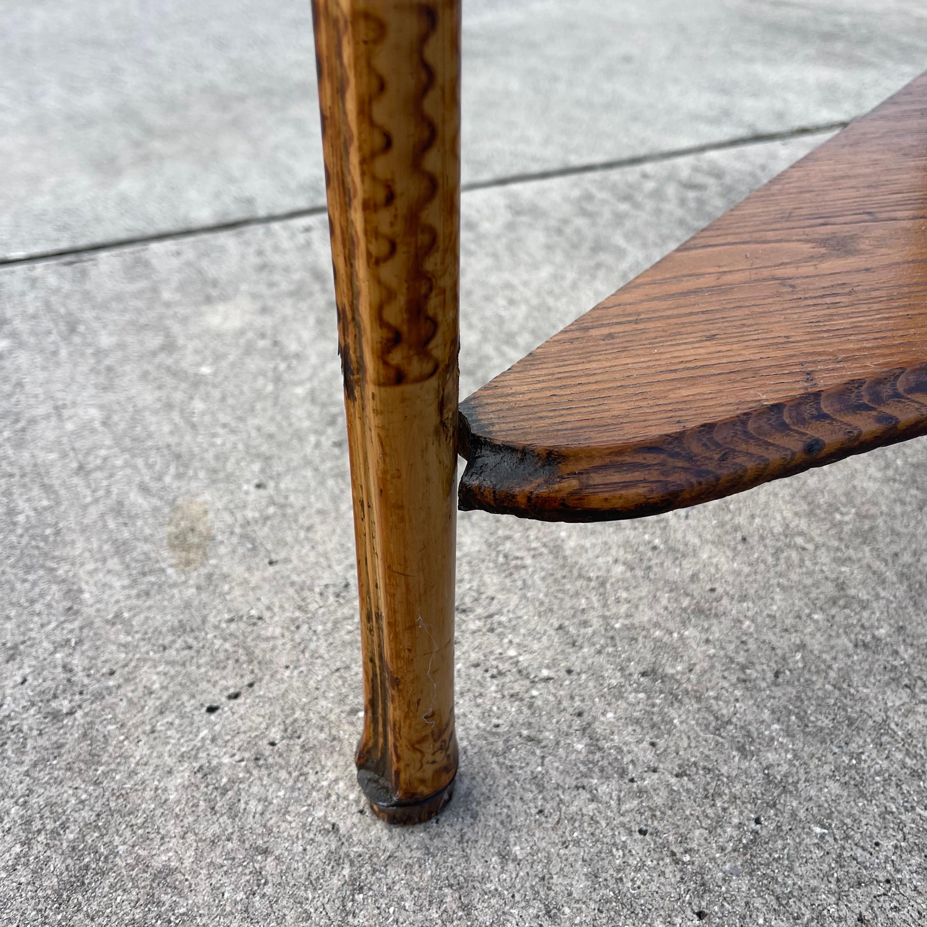 Victorian Aesthetic Movement Burnt Bamboo Corner Shelf 3
