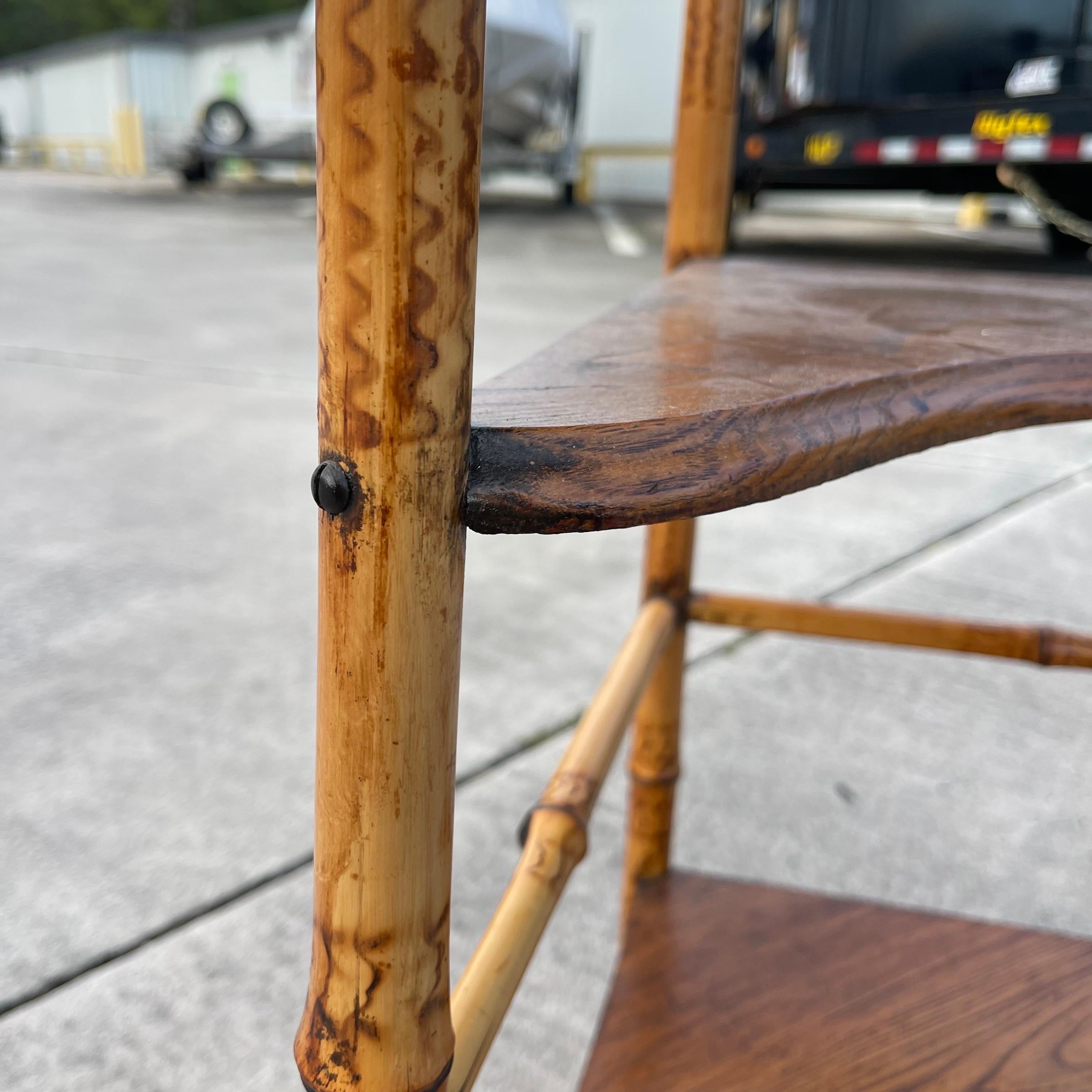 Victorian Aesthetic Movement Burnt Bamboo Corner Shelf 4