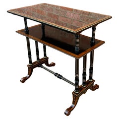 Victorian Aesthetic Movement Burr Walnut & Ebony Dumbwaiter