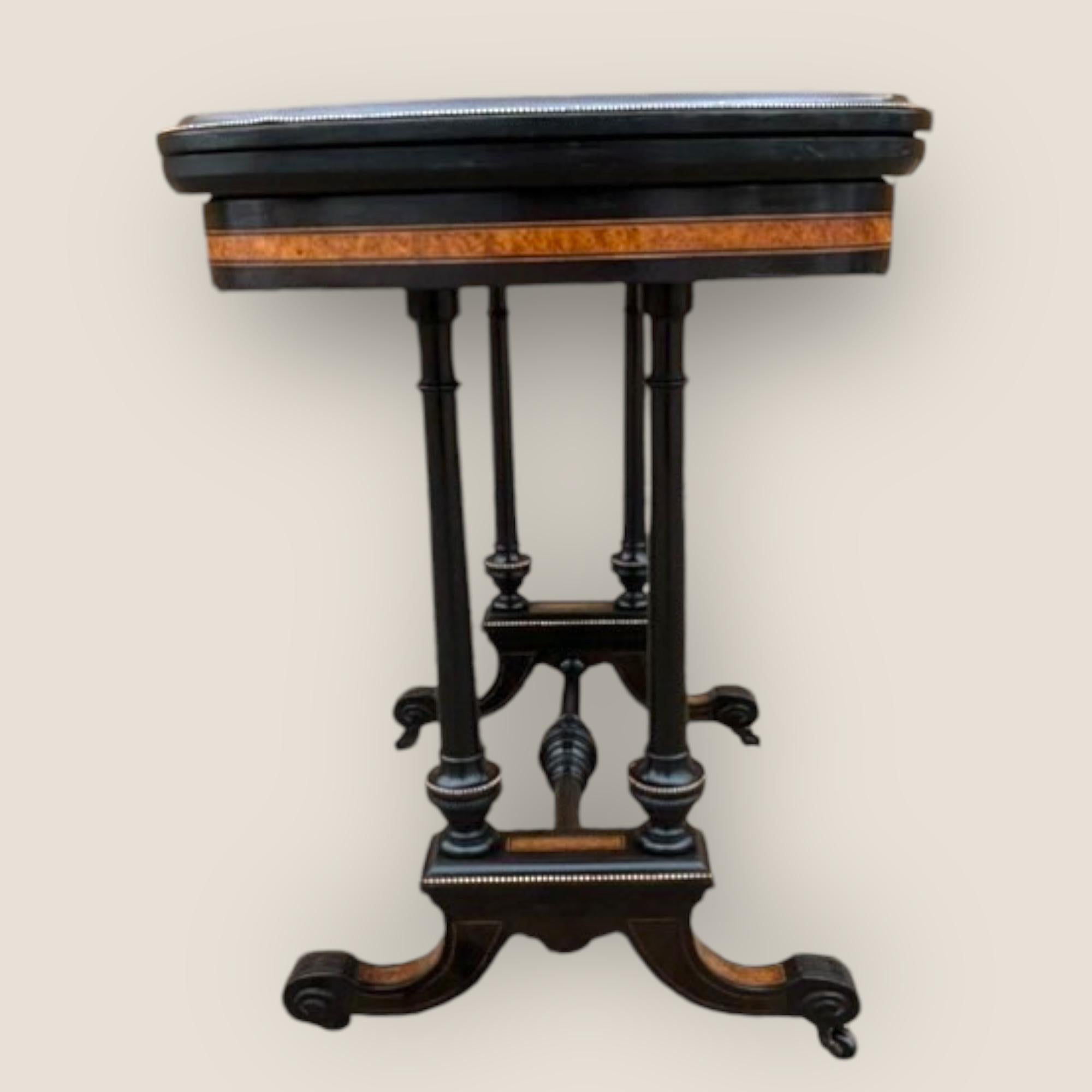 Victorian Aesthetic Movement Card Table For Sale 3