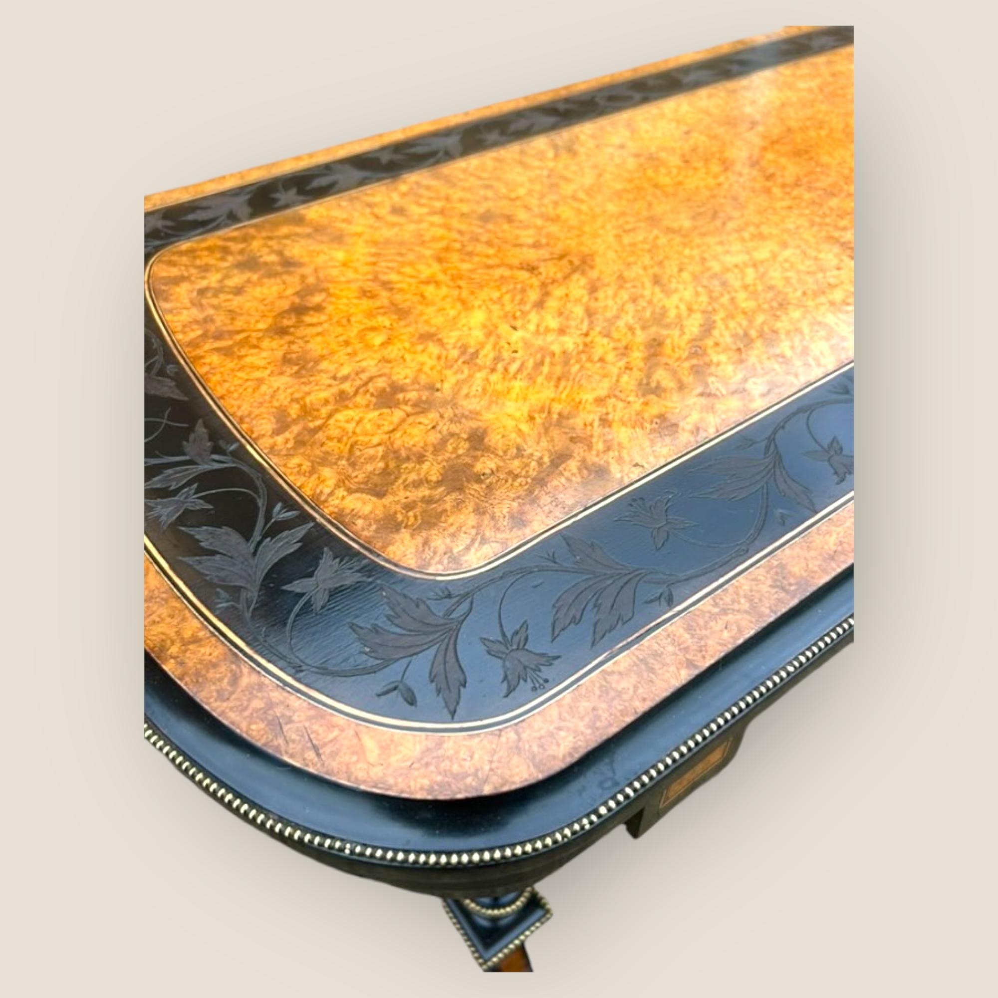 Victorian Aesthetic Movement Card Table For Sale 4