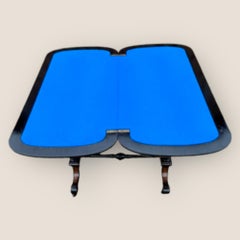 Antike viktorianische Aesthetic Movement Ebonised Messing & Amboyna Karte Beistelltisch