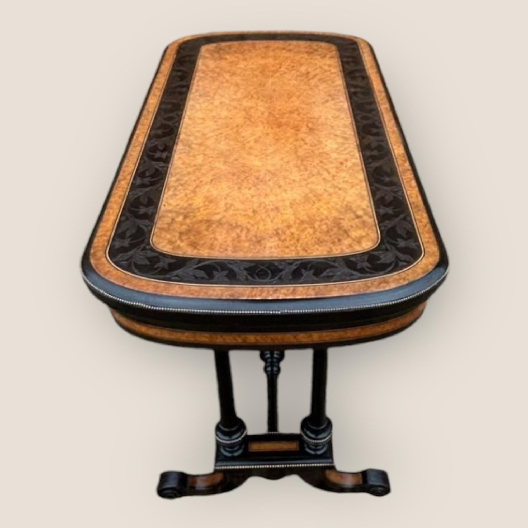 Ebonized Victorian Aesthetic Movement Card Table For Sale