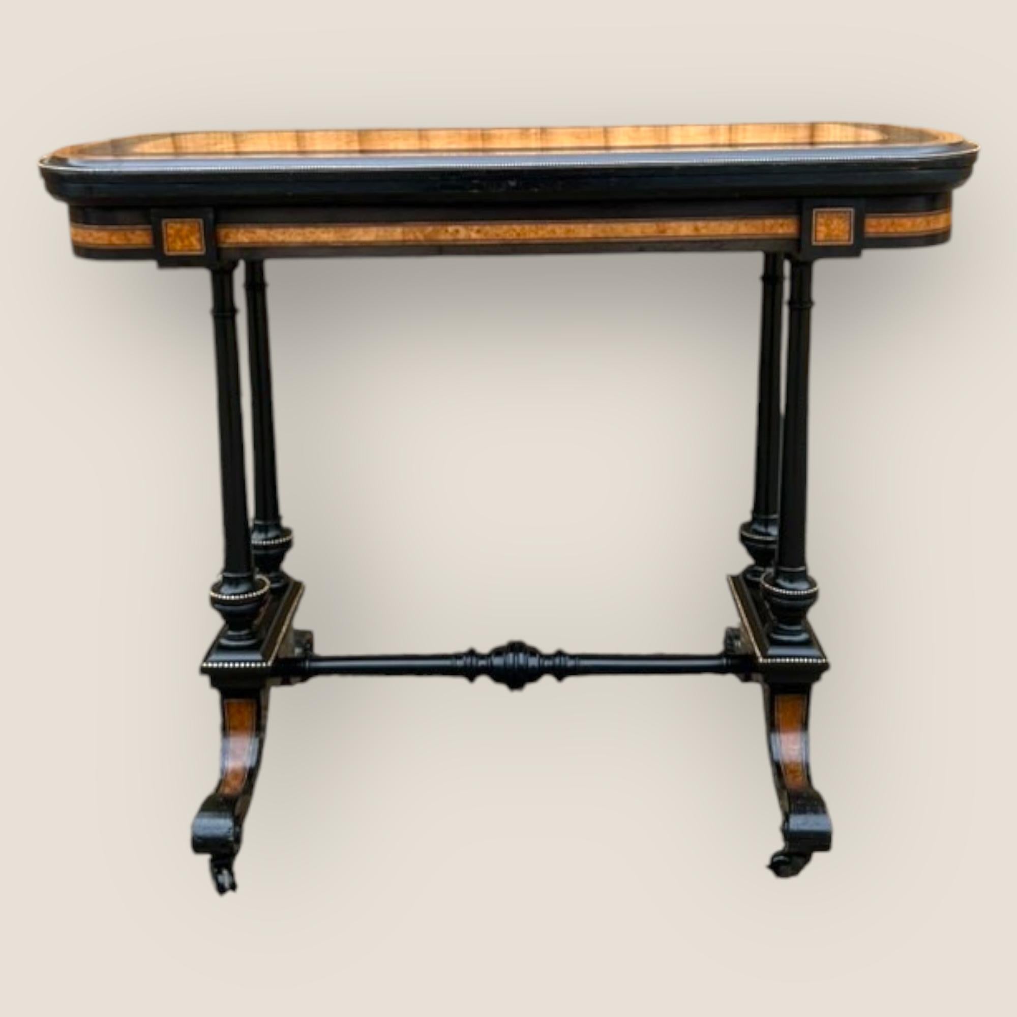 Walnut Victorian Aesthetic Movement Card Table For Sale