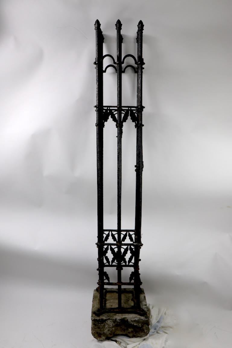  Victorian Aesthetic Movement Cast Iron Fence Post In Good Condition In New York, NY