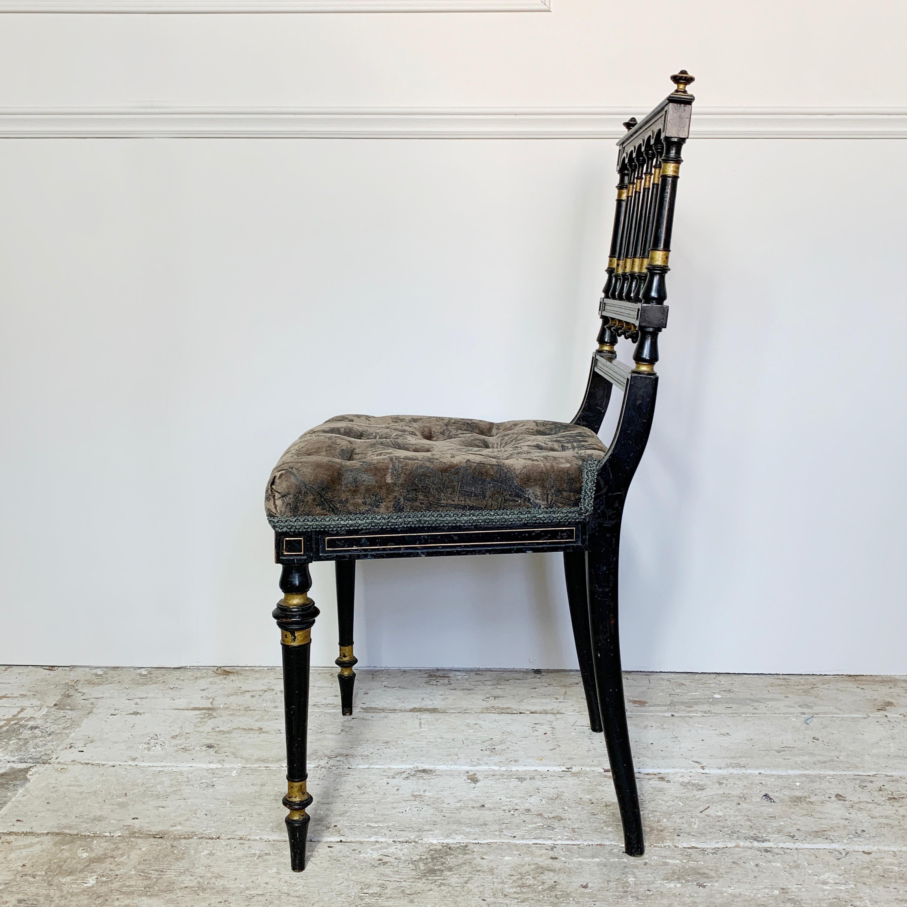 European Victorian Aesthetic Movement Ebonized Chair