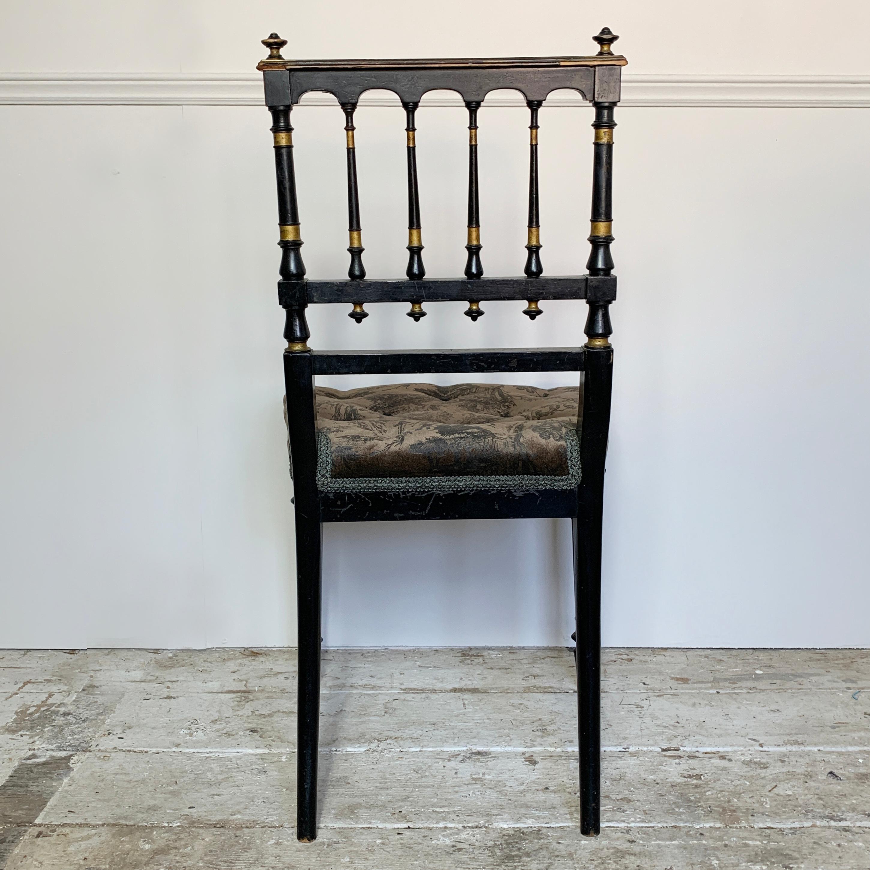 Victorian Aesthetic Movement Ebonized Chair In Good Condition In Hastings, GB