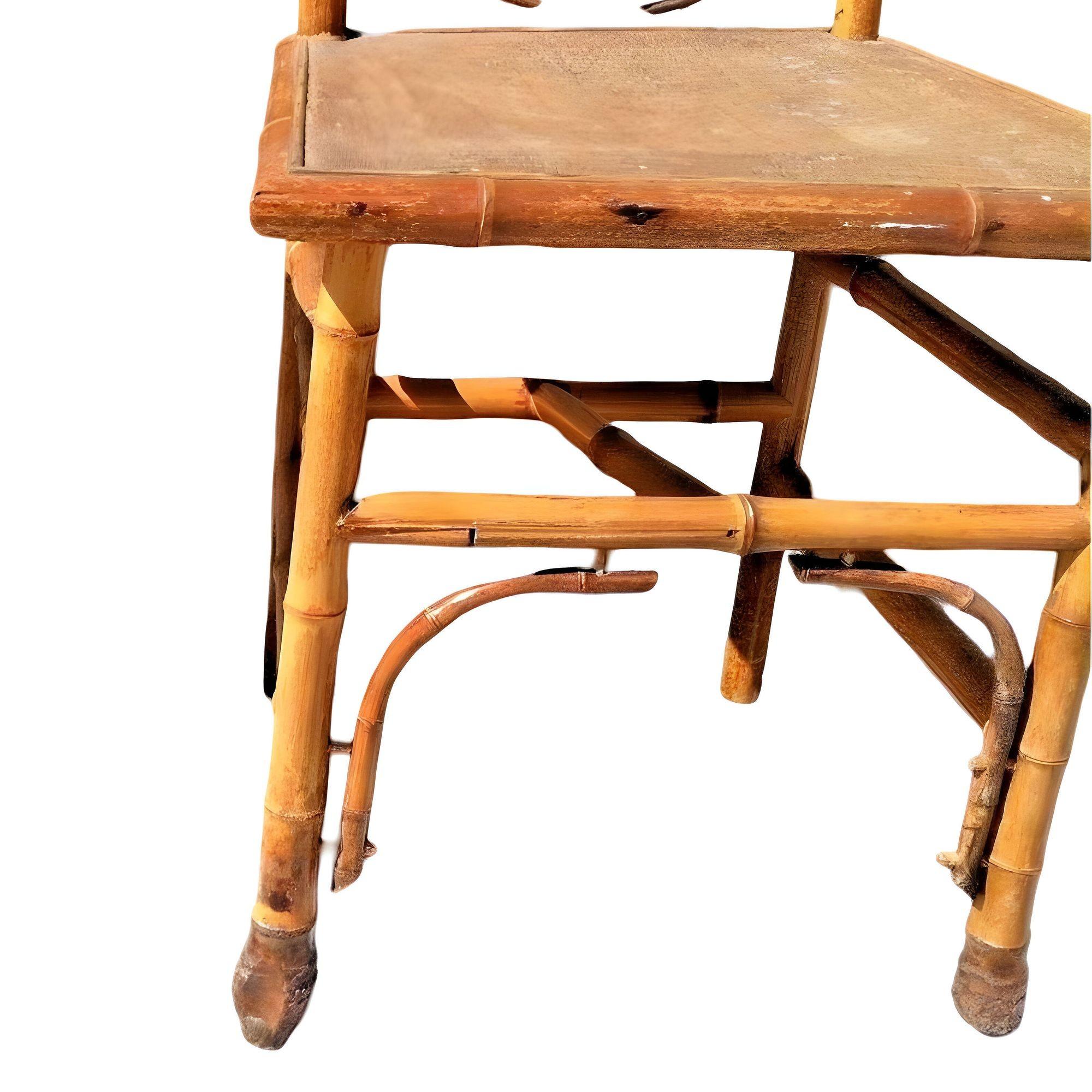 Victorian Aesthetic Movement Half Moon Bamboo Side Chair 1