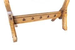 Victorian Aesthetic Movement Oak Gong on stand with beater