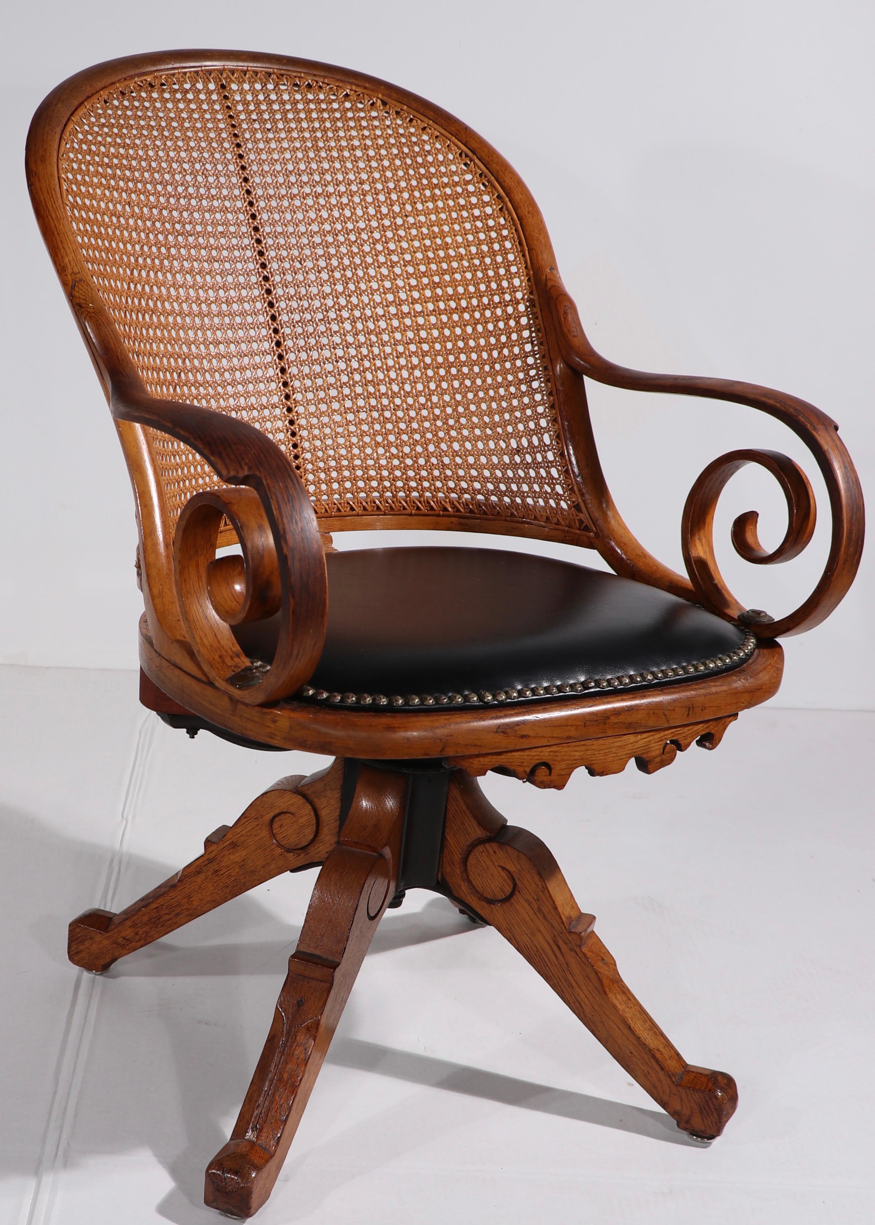 Victorian Aesthetic Movement Swivel Desk Office Chair Att. to Charles Eastlake 4