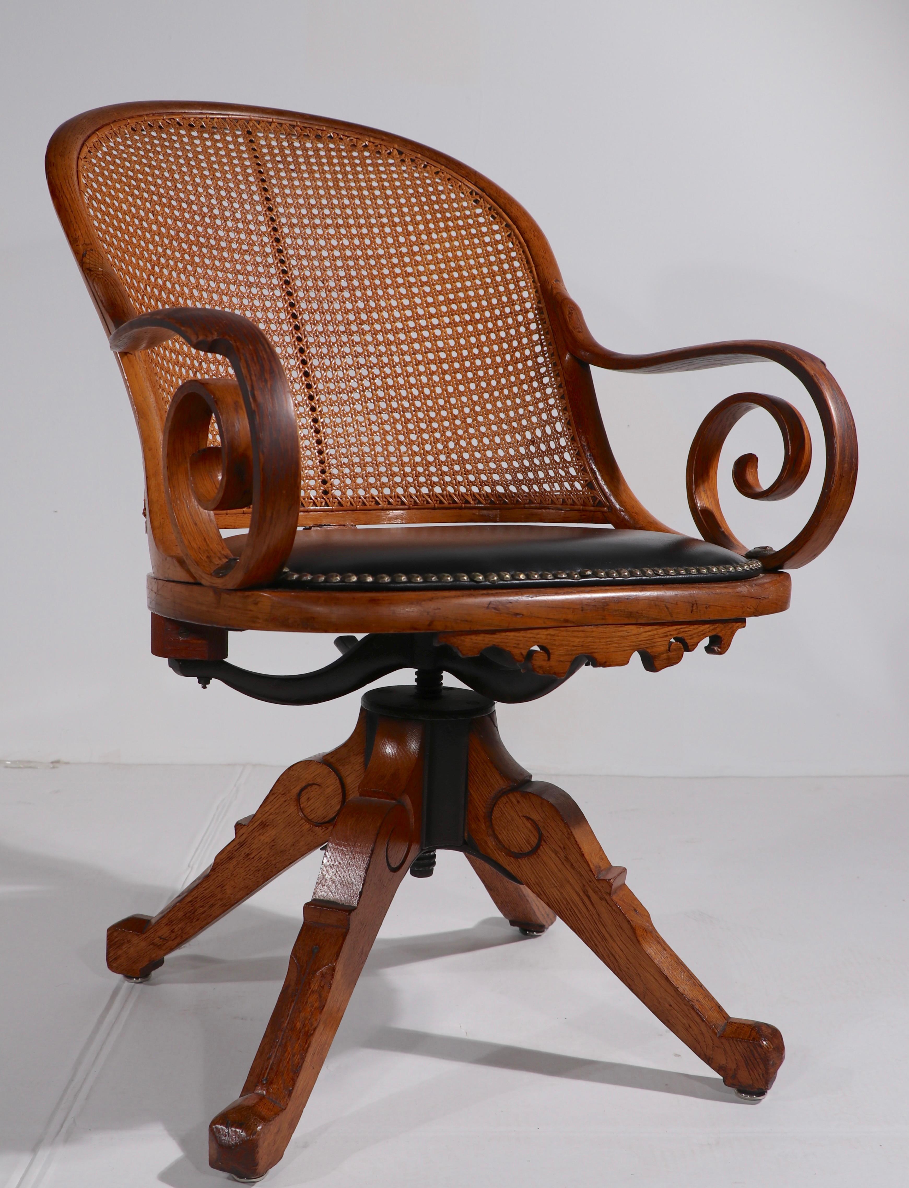 Victorian Aesthetic Movement Swivel Desk Office Chair Att. to Charles Eastlake 5