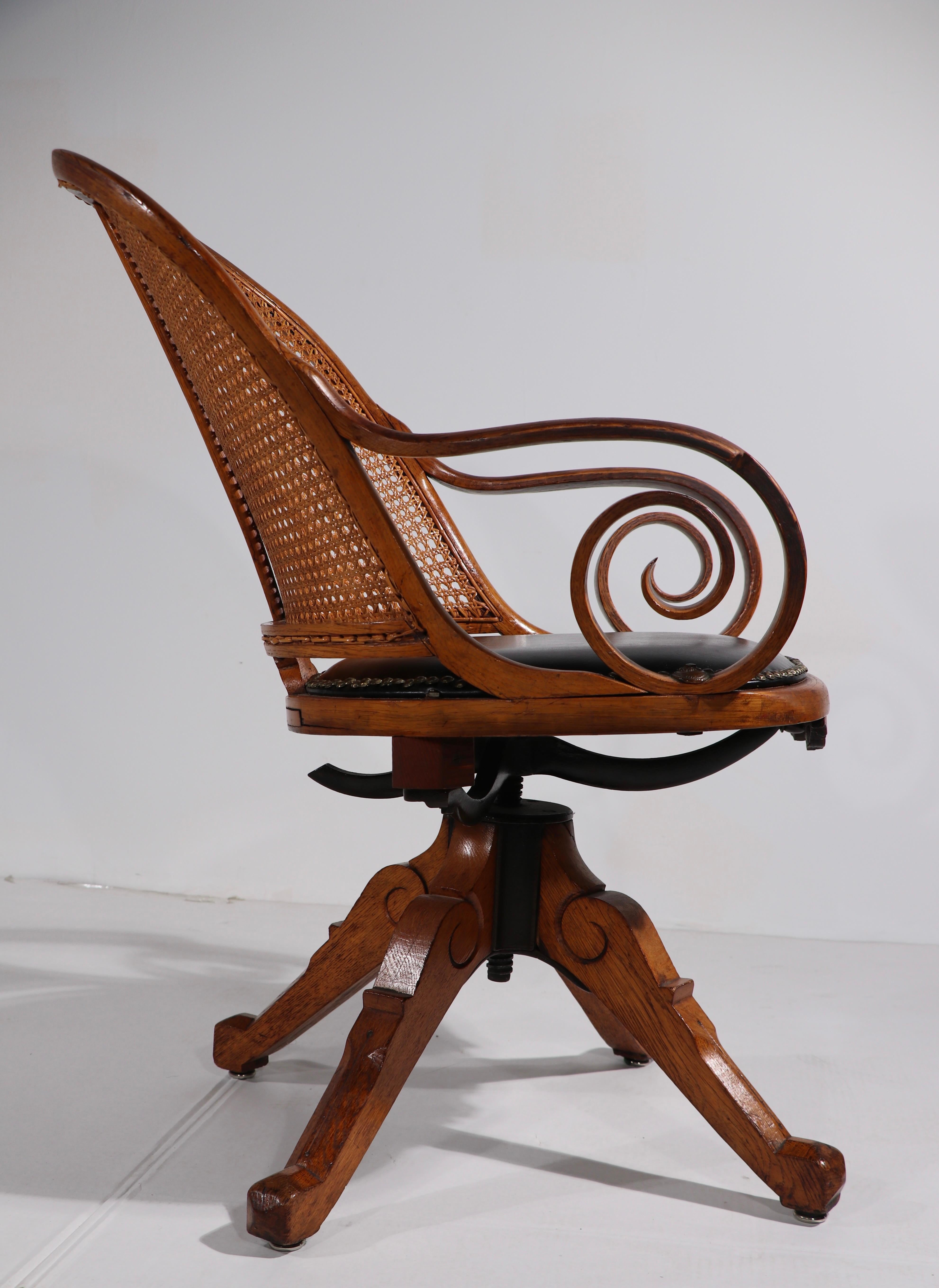 Victorian Aesthetic Movement Swivel Desk Office Chair Att. to Charles Eastlake 6