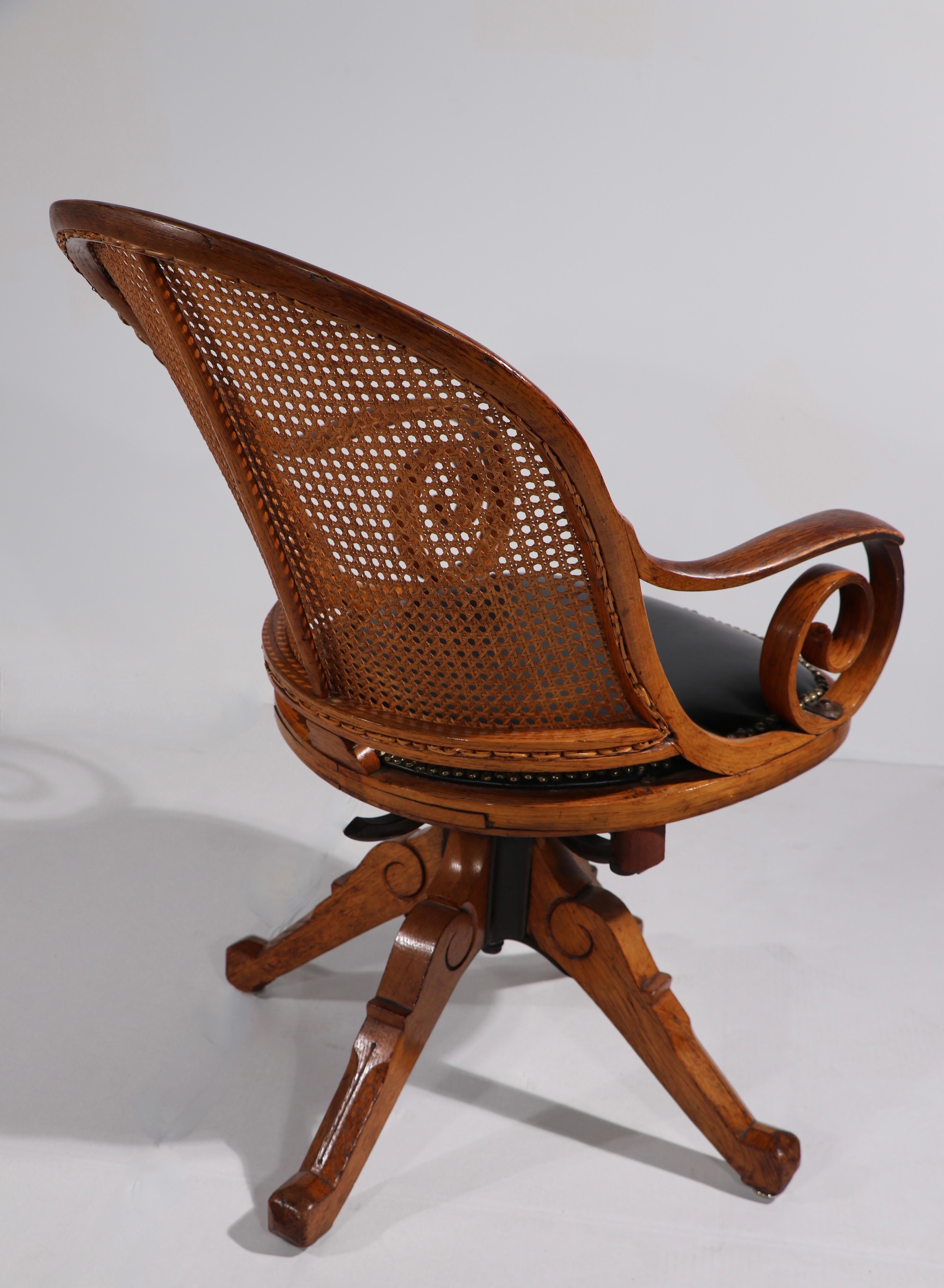 Victorian Aesthetic Movement Swivel Desk Office Chair Att. to Charles Eastlake 7