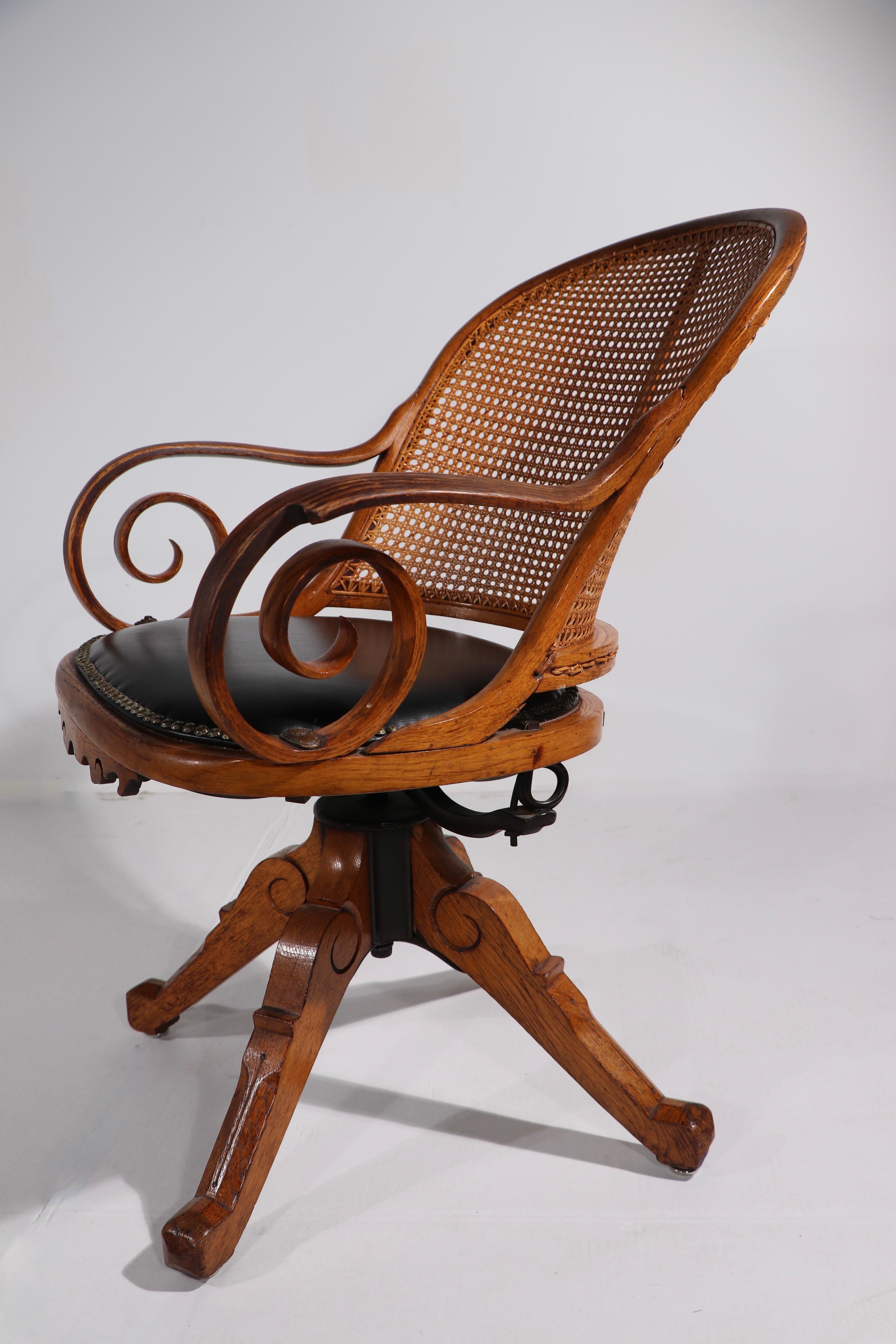 Victorian Aesthetic Movement Swivel Desk Office Chair Att. to Charles Eastlake 9
