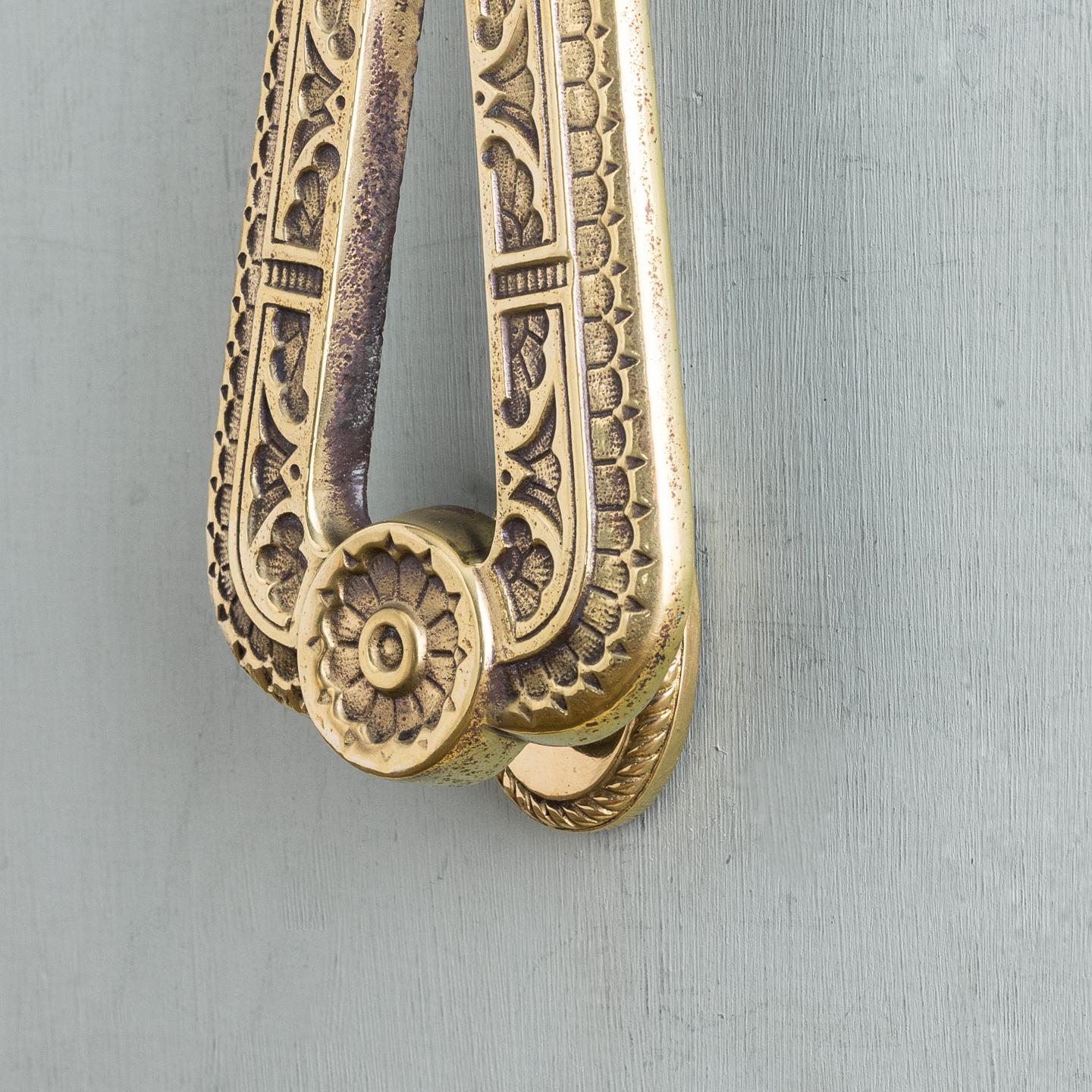 British Victorian Aesthetic Period Brass Door Knocker