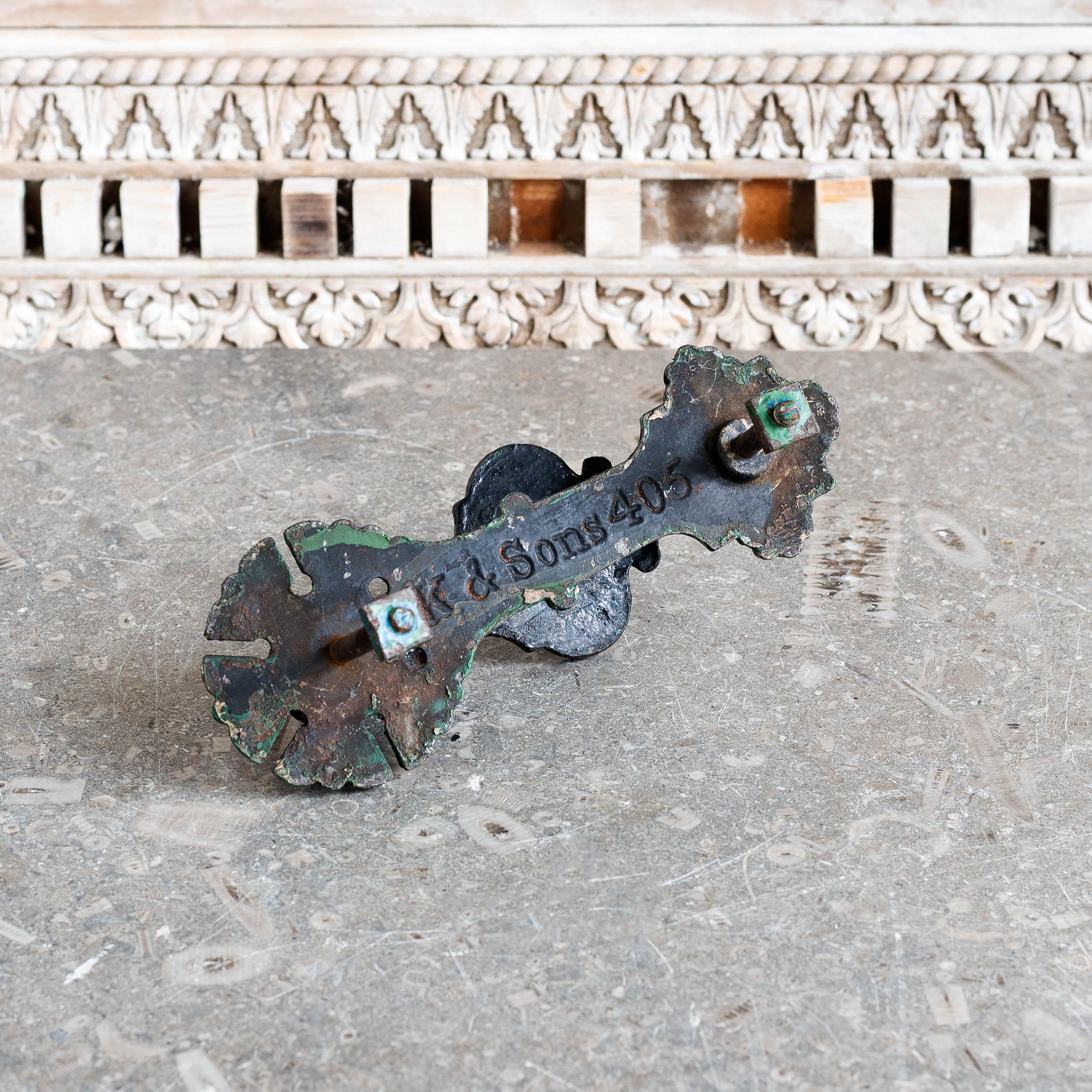 Victorian Aesthetic Period Cast Iron Door Knocker by Kenrick For Sale 3