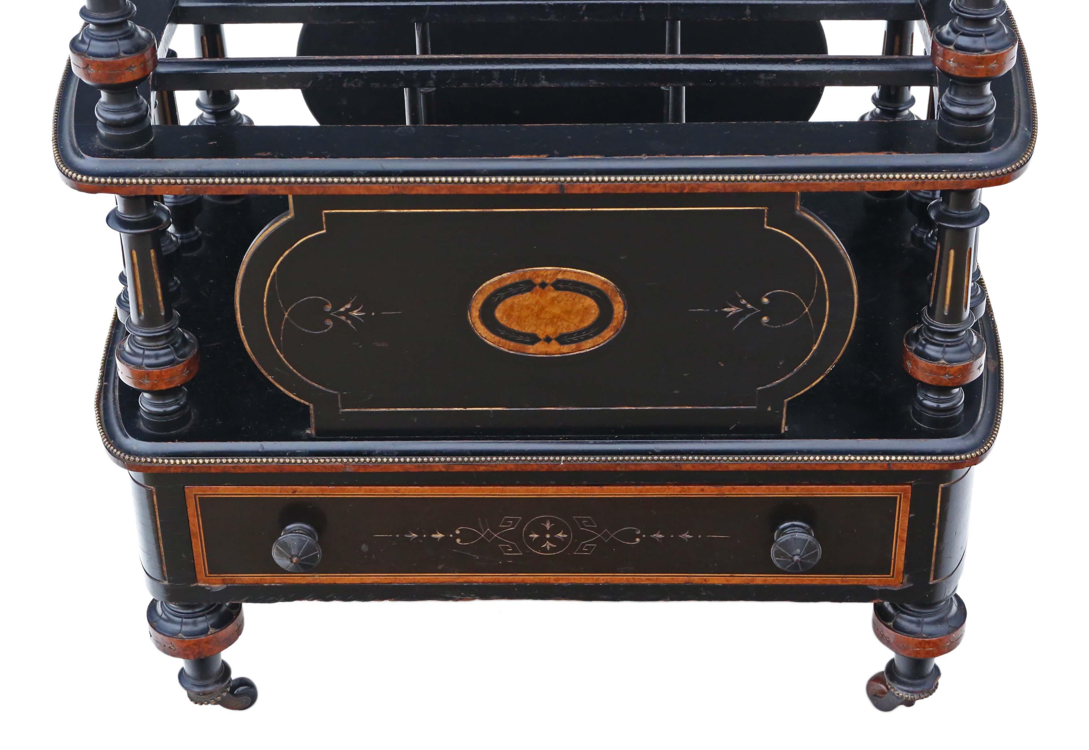 Victorian Aesthetic Quality Inlaid Amboyna Canterbury Whatnot from circa 1880, A For Sale 2