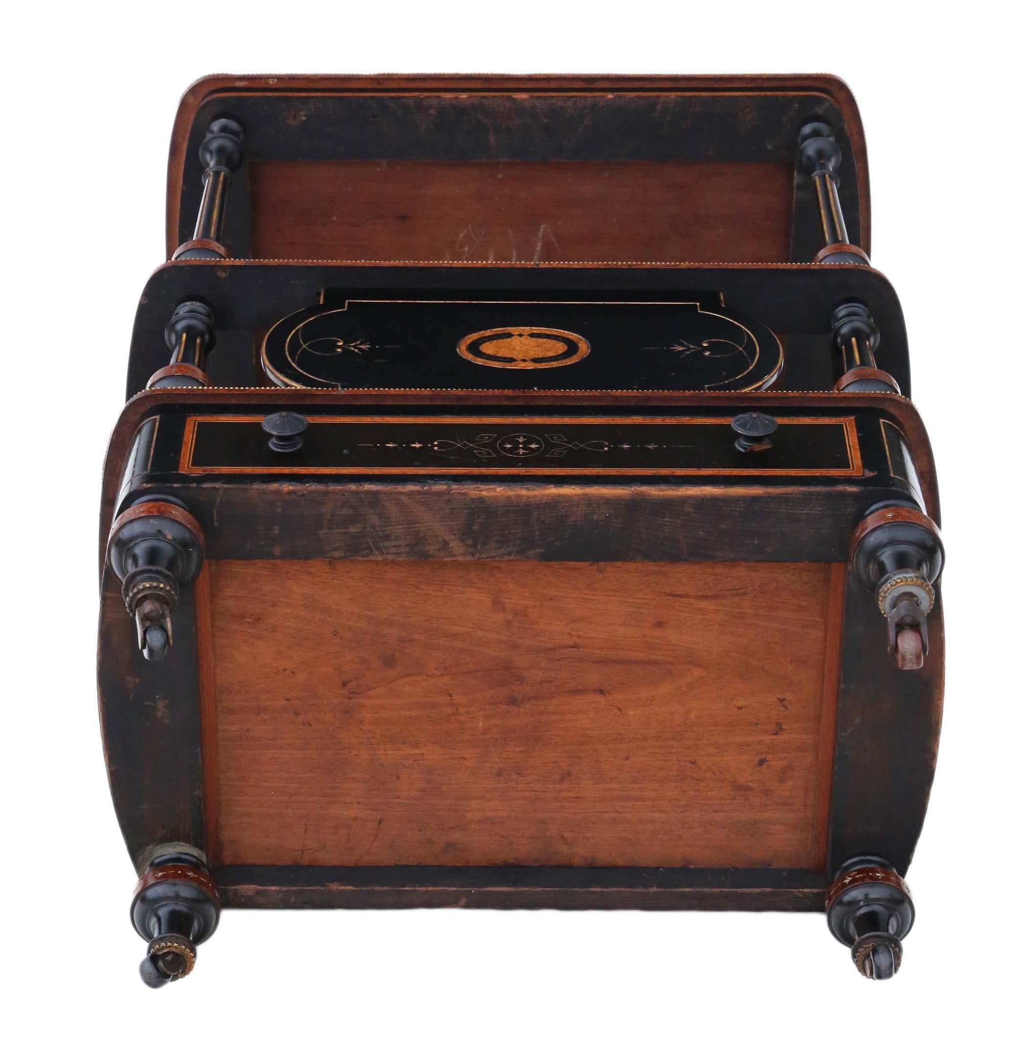 Victorian Aesthetic Quality Inlaid Amboyna Canterbury Whatnot from circa 1880, A For Sale 5