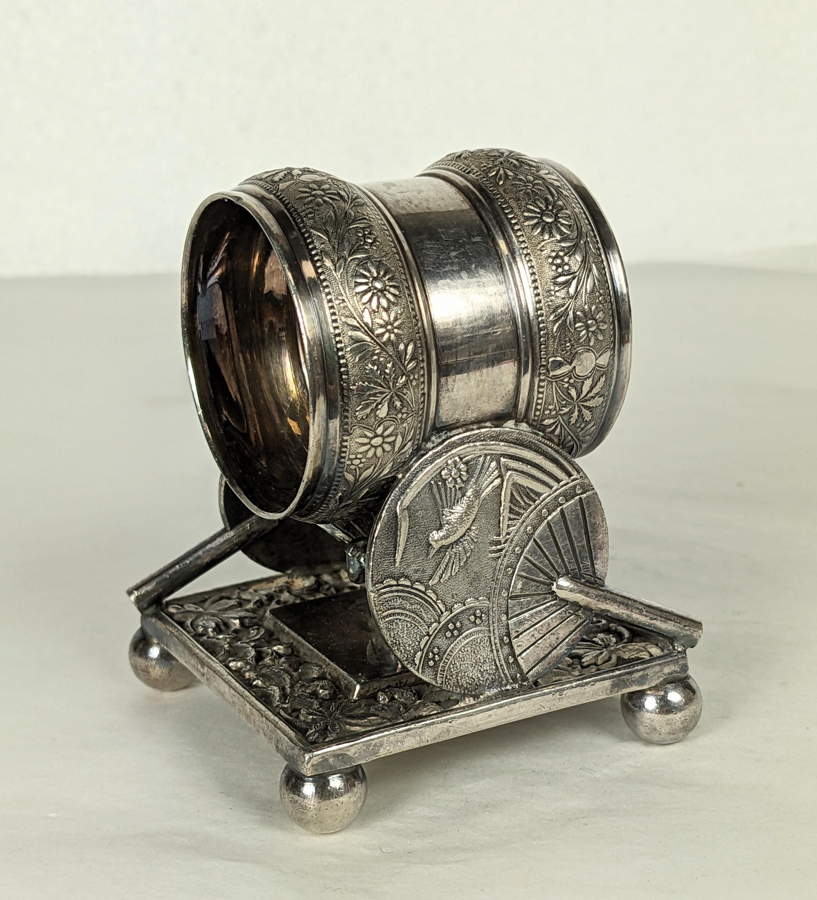American Victorian Aesthetic Silverplate Napkin Ring For Sale