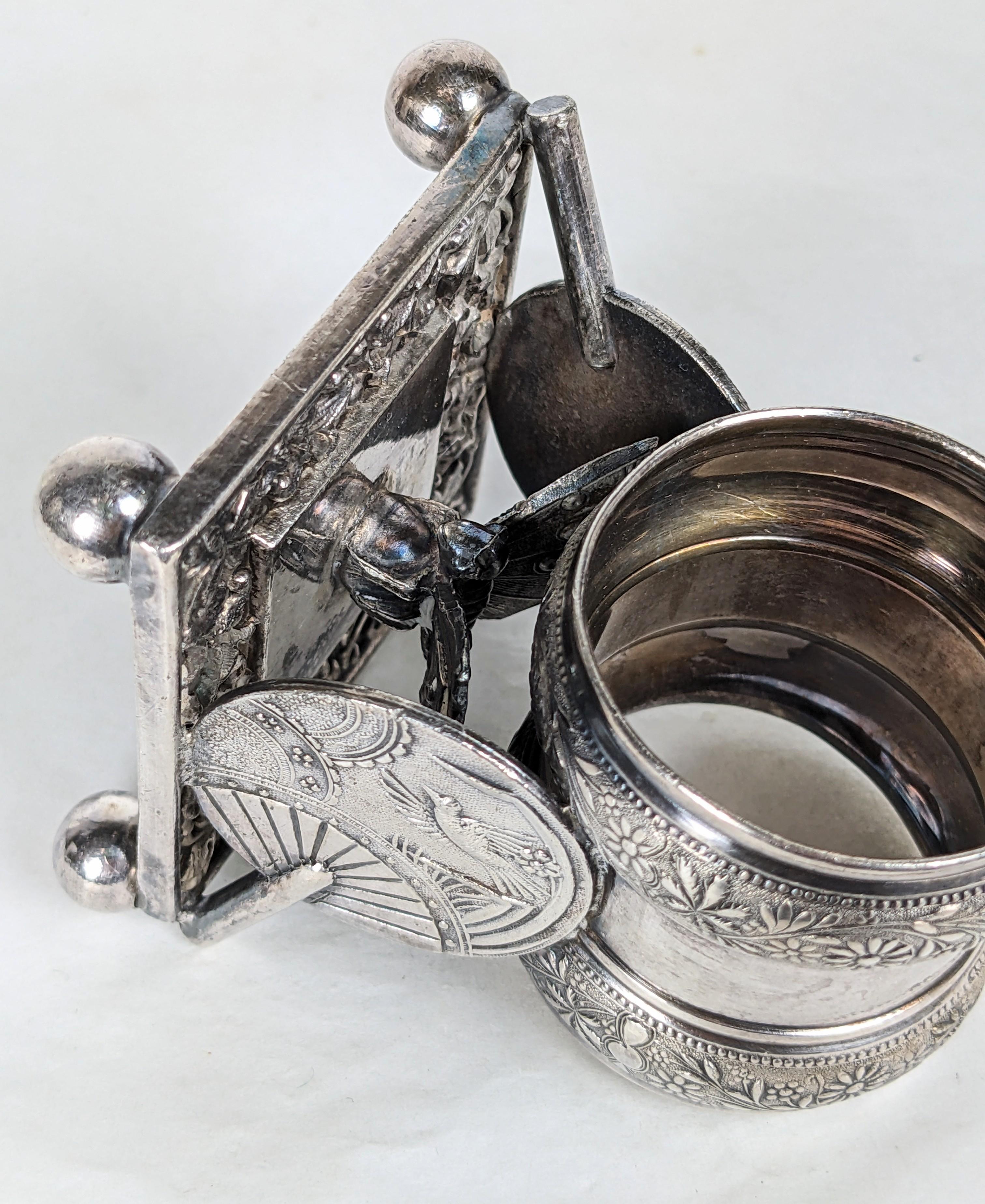 Late 19th Century Victorian Aesthetic Silverplate Napkin Ring For Sale