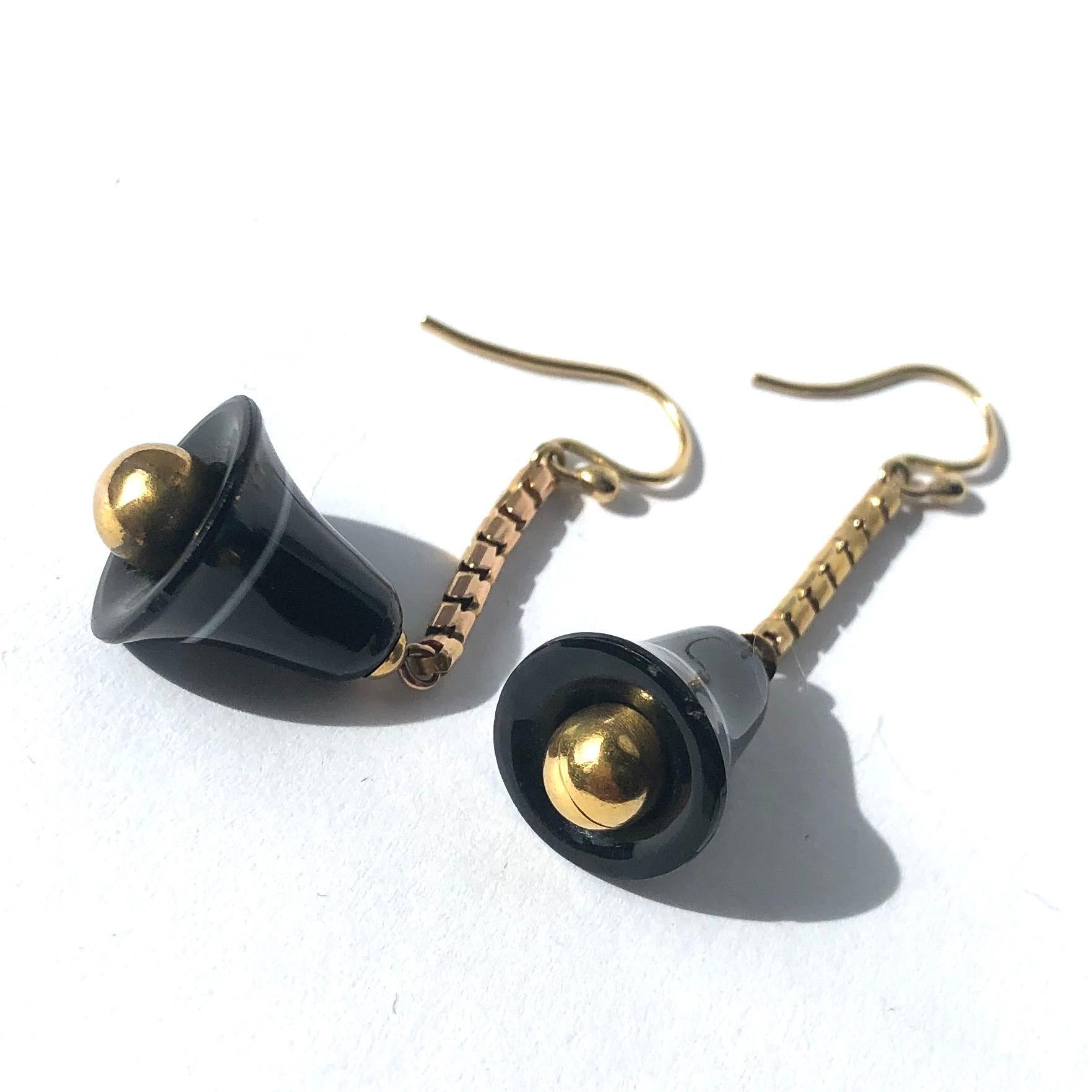 yellow gold agate earrings