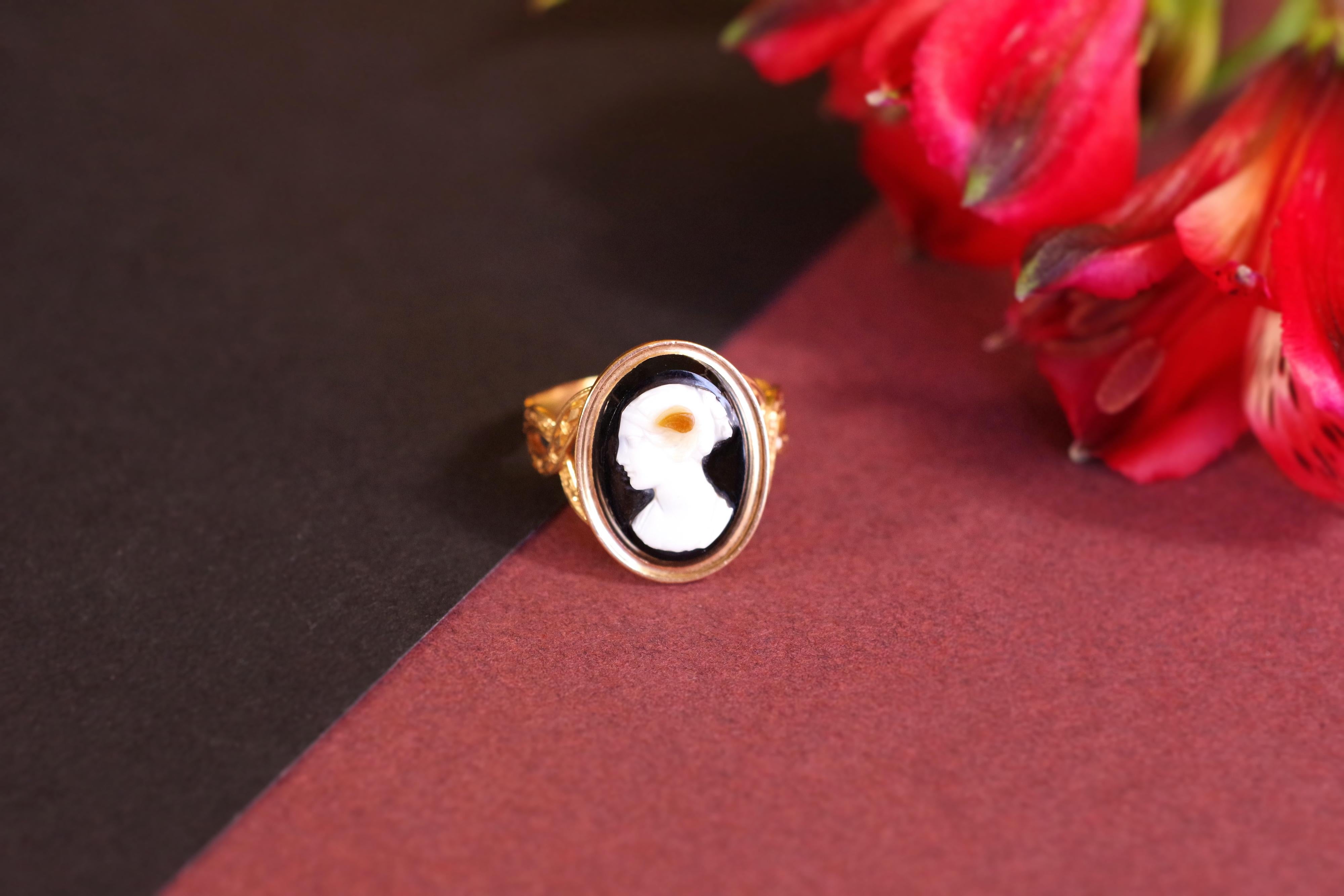 pink cameo ring