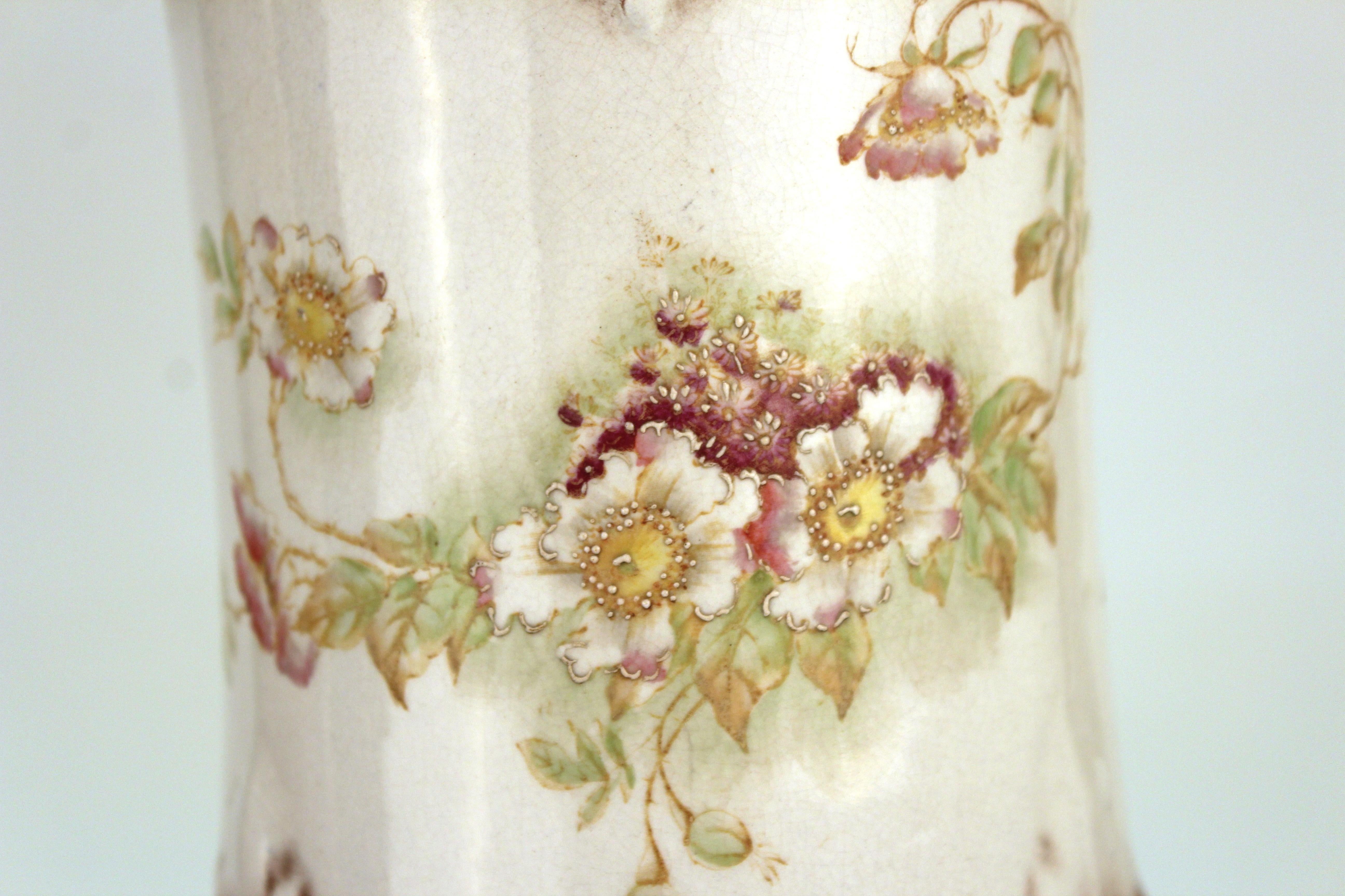 Victorian Alba China Ceramic Hand-Painted Pedestals in Grotesque Style 2