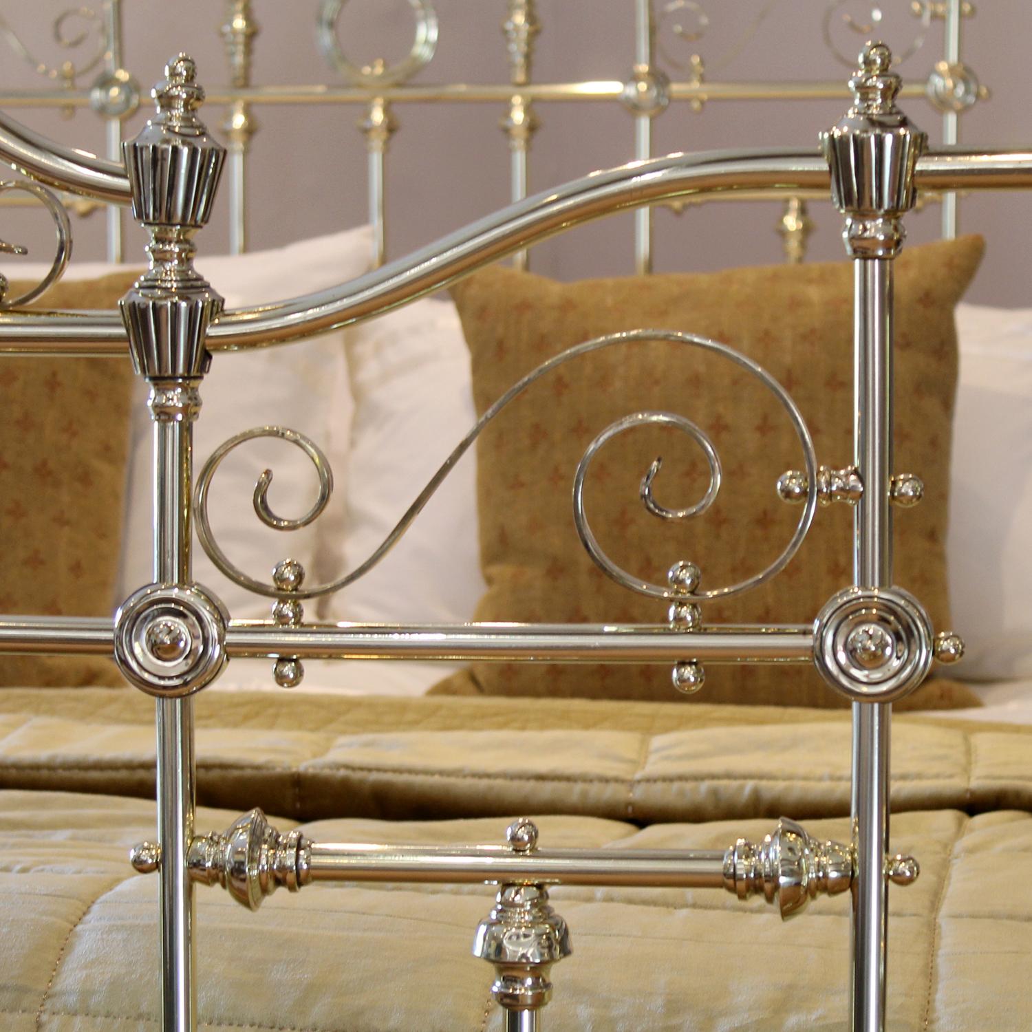 Late Victorian Victorian All Brass Antique Bed MK283