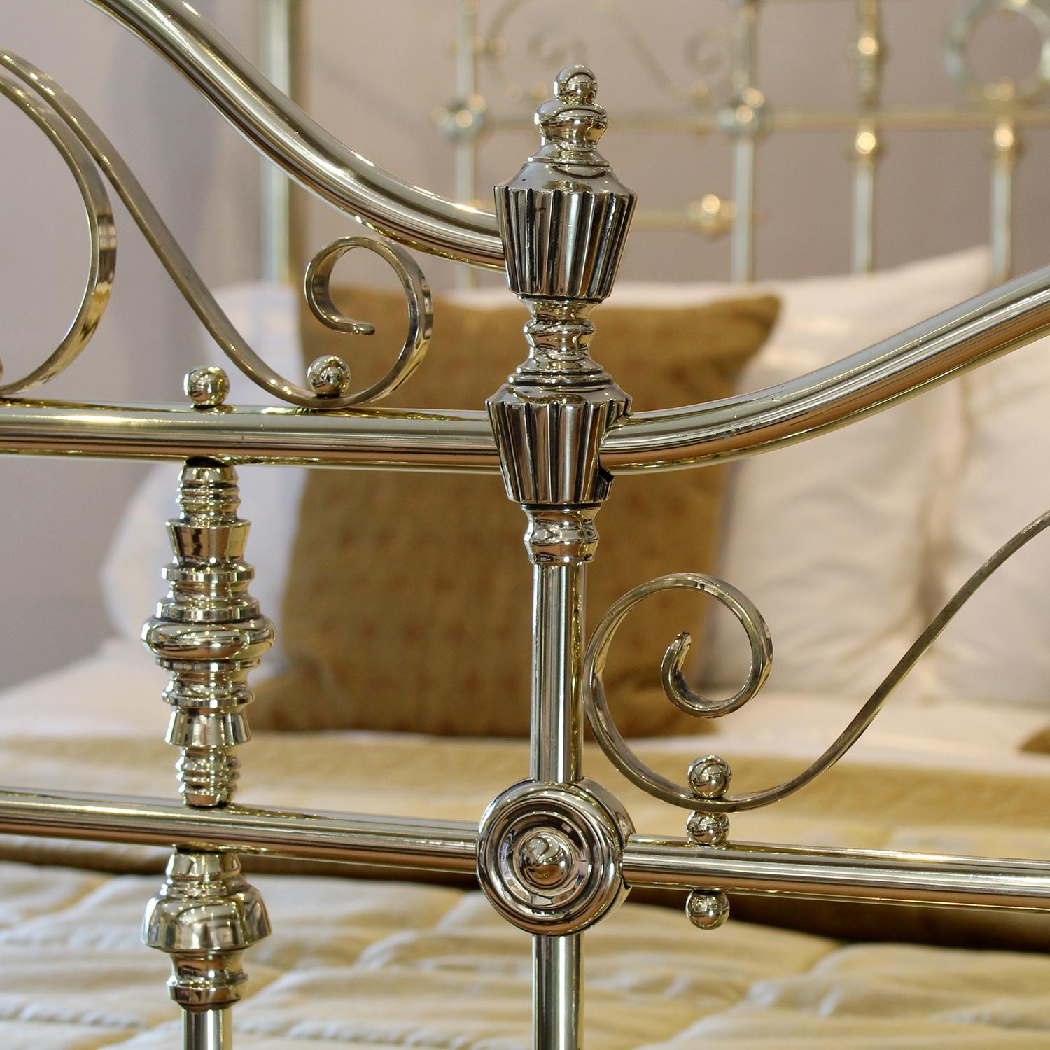 British Victorian All Brass Antique Bed MK283 For Sale