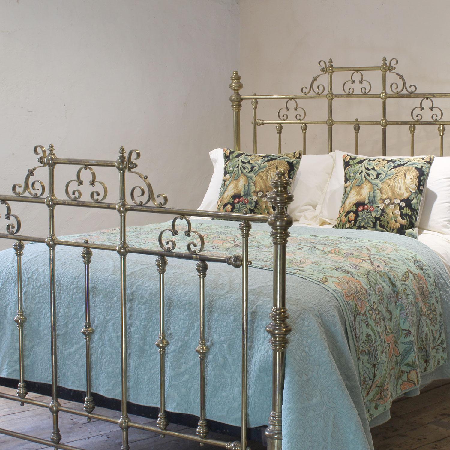 Late Victorian Victorian All Brass Antique Bed MK302