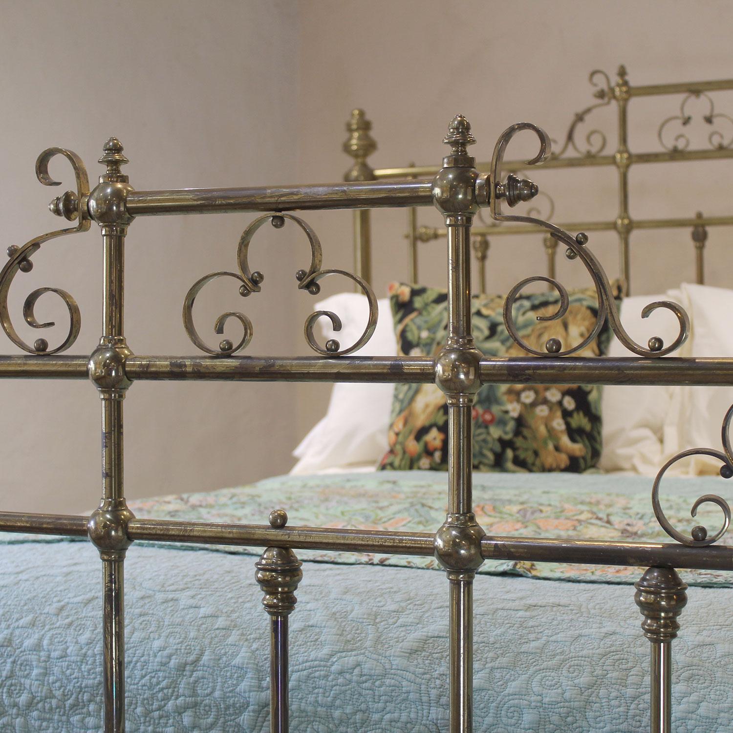 Polished Victorian All Brass Antique Bed MK302